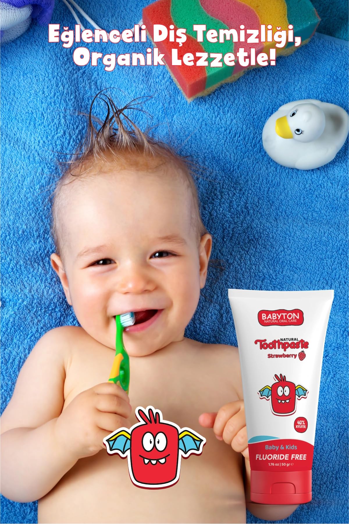 BABYTON Doğal Çilekli Diş Macunu 2'Li Set 50 Gr