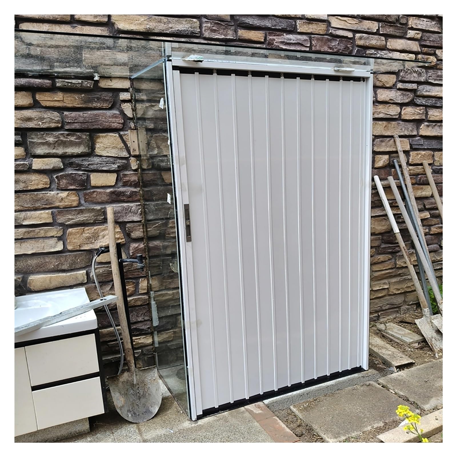 Zjkxjh One Color Indoor/Outdoor Lockable Aluminum Alloy Folding Doors - Customizable Length/Width/Color, Residential/Commercial Accordion Doors For Shops, Patios, And Basements