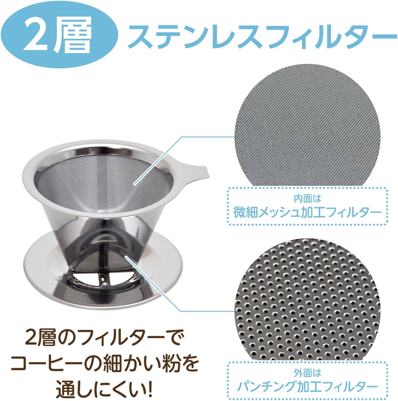 Strix Design SD-900 Paper Filter Free Stainless Steel Coffee Dripper for 1-2 Cups No Brush Needed, Double Layer Mesh Construction