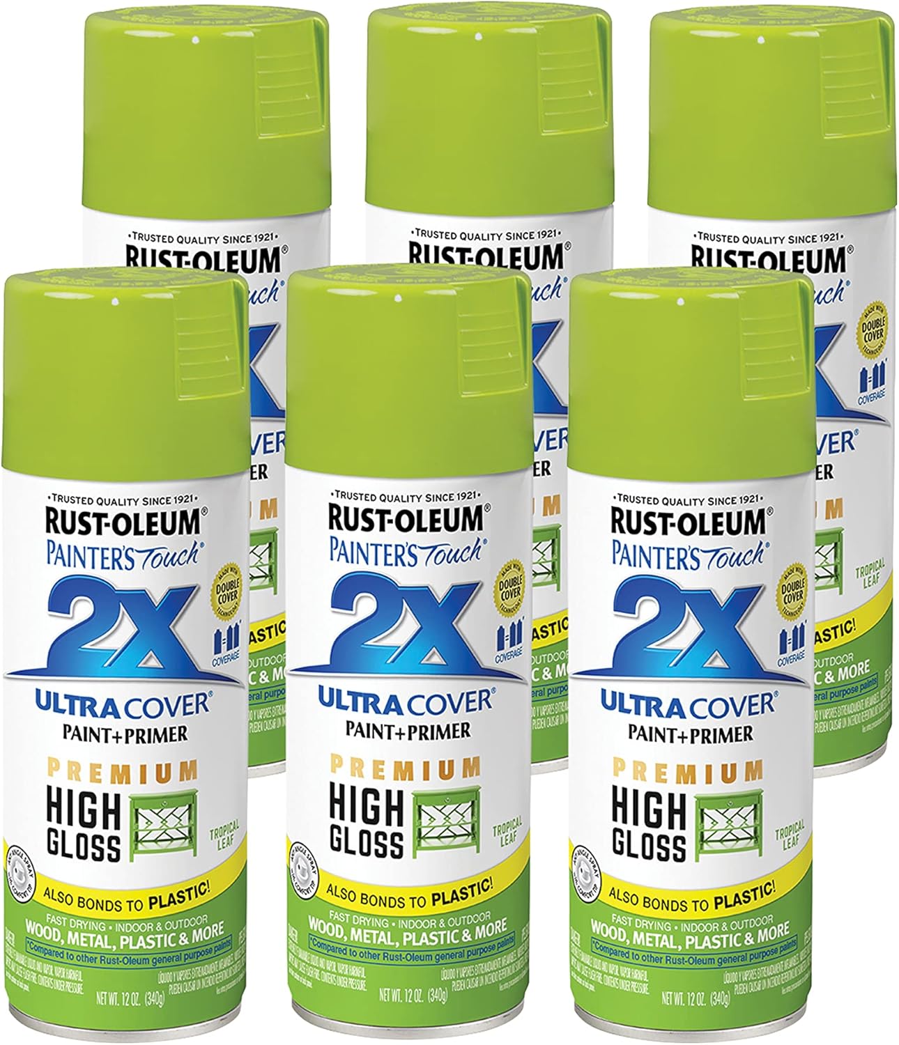 RustOleum 3311796PK Painter's Touch 2X Spray Paint, Tropical Leaf