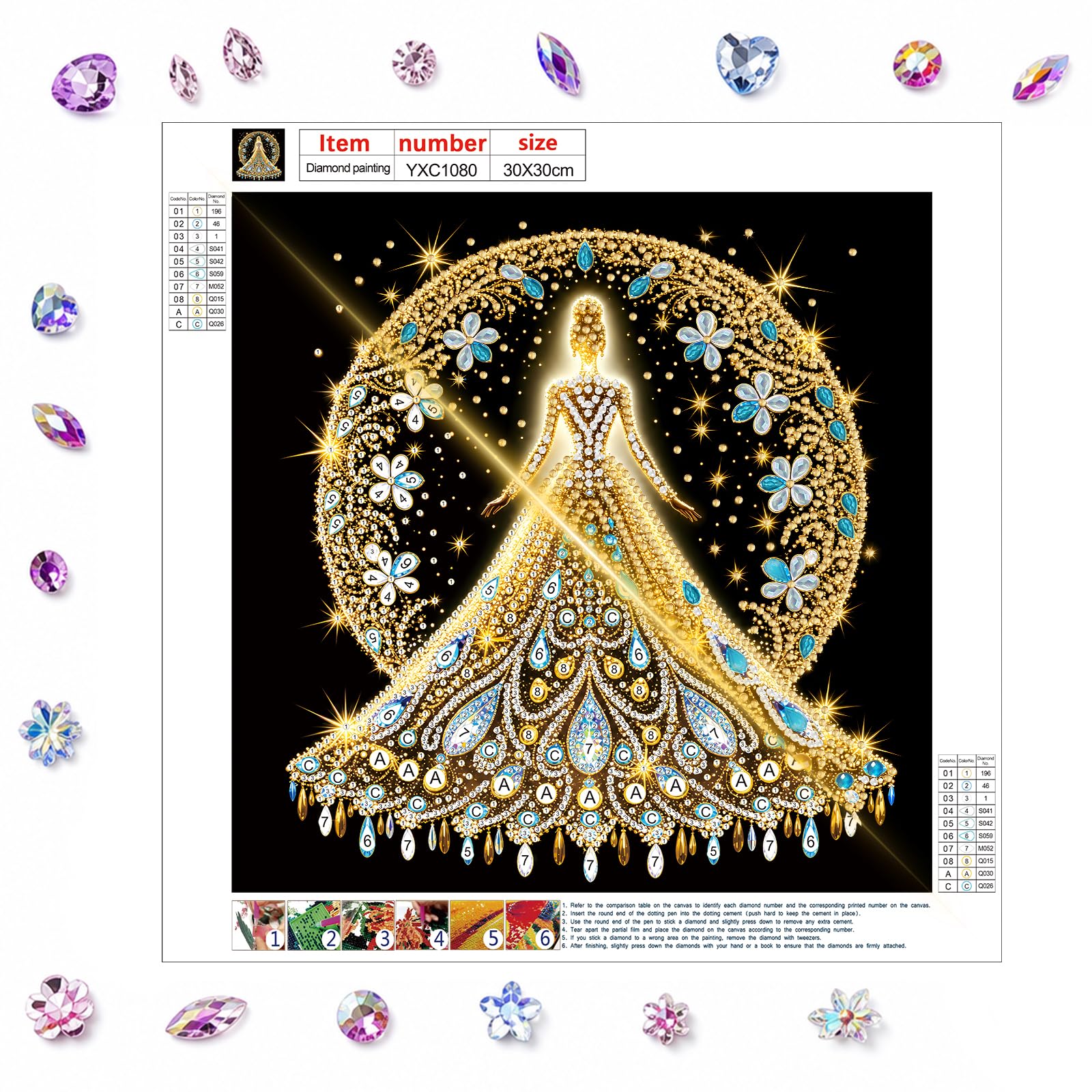 POETRYDRAW Flower Shining Girl Special Shaped 5D DIY Partial Drill Diamond Art Painting Kits for Adults Beginners Home Decor Diamond Art Gem Art Kits 11.81 X11.81inch (Flower Shining Girl)