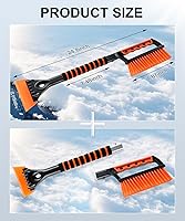 Vista 2 de SINGARO Rascador de Hielo y Cepillo de Nieve para Parabrisas de Coche, Raspador de Nieve para Coche, Necesidades de Nieve de Invierno para Coche