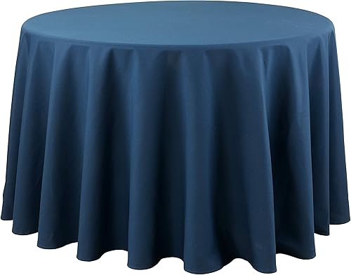 SARO LIFESTYLE Collection Casual Design Everyday Tablecloth, 120", Navy Blue