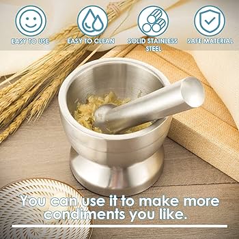 Mortar Pestle Set, Manual Garlic Grinder Spices Herbs Mortar Pestle Set Grinding Bowl Kitchen Tool For Cooking(1