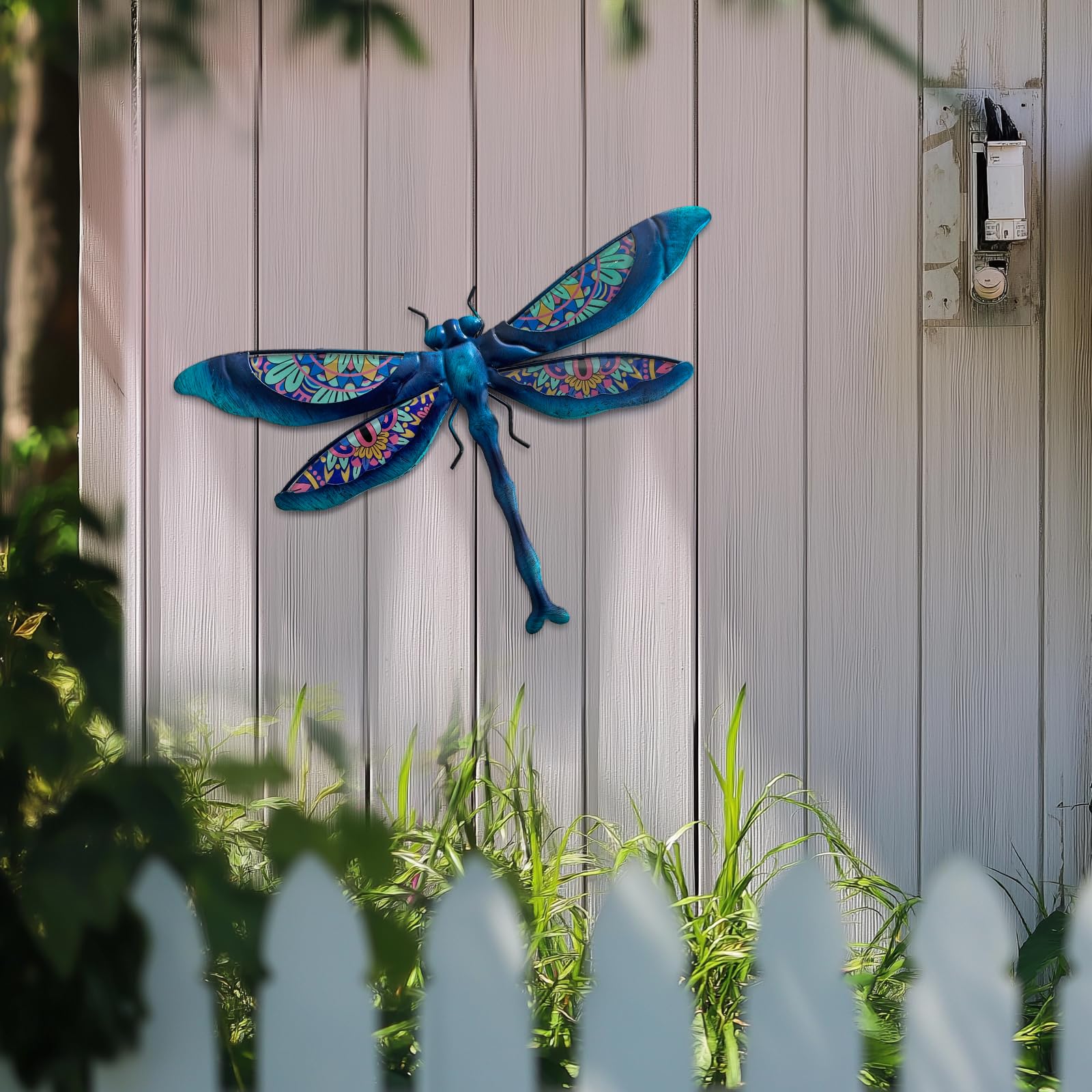 Liffy Metal Dragonfly Wall Decor Handmade - Outdoor Metal Wall Art Decor for Patio Garden Fence Living Room Bedroom, Dragonfly Gifts - Image 4