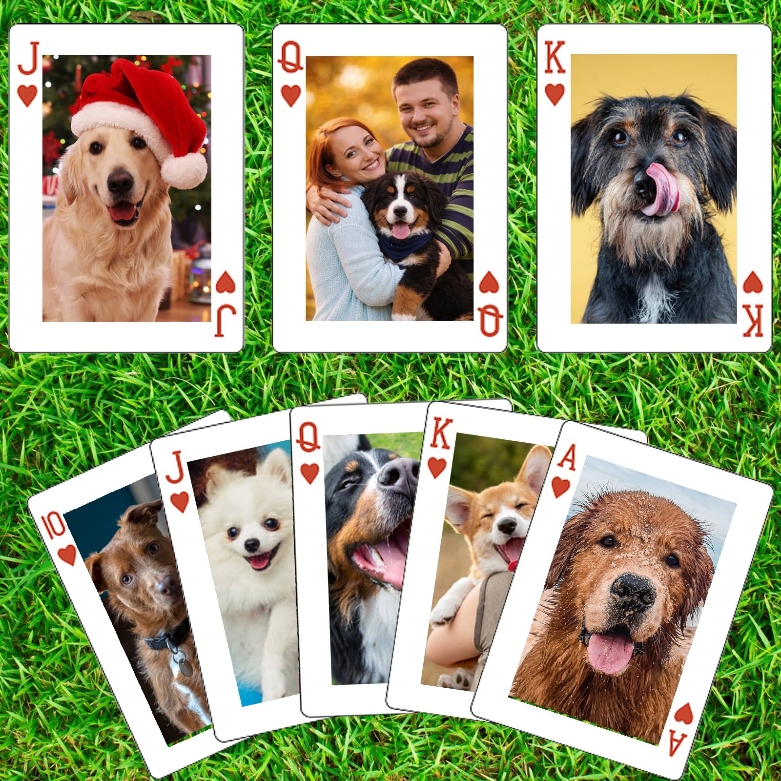 LuckyLight Custom Playing Cards Personalized with Your Photo Picture Both Sides, Unique Deck Card Games Gifts for Dog Pet Businesses Graduation
