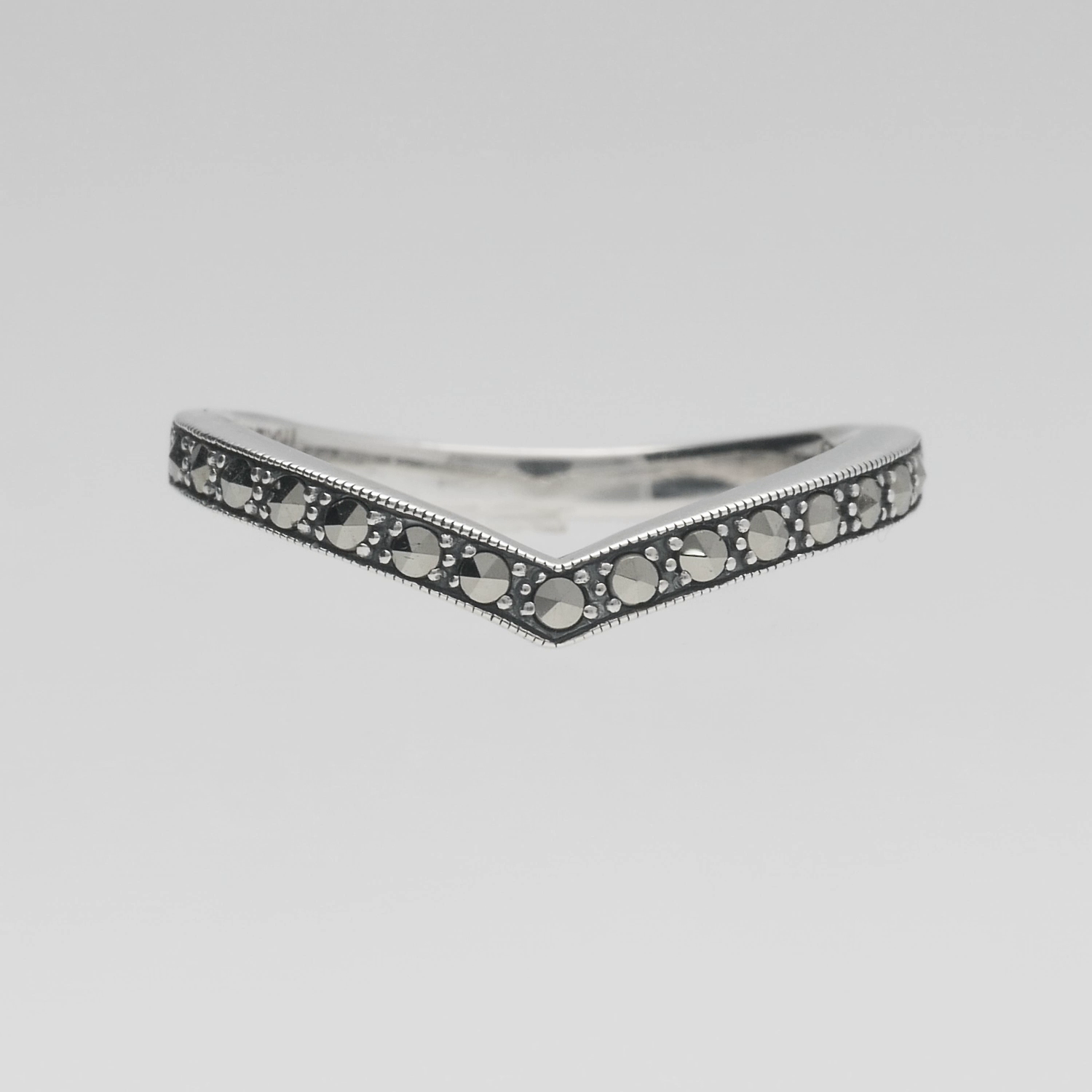Anillo Vintage Marcasita Hoja Plata 925, 0.468ct
