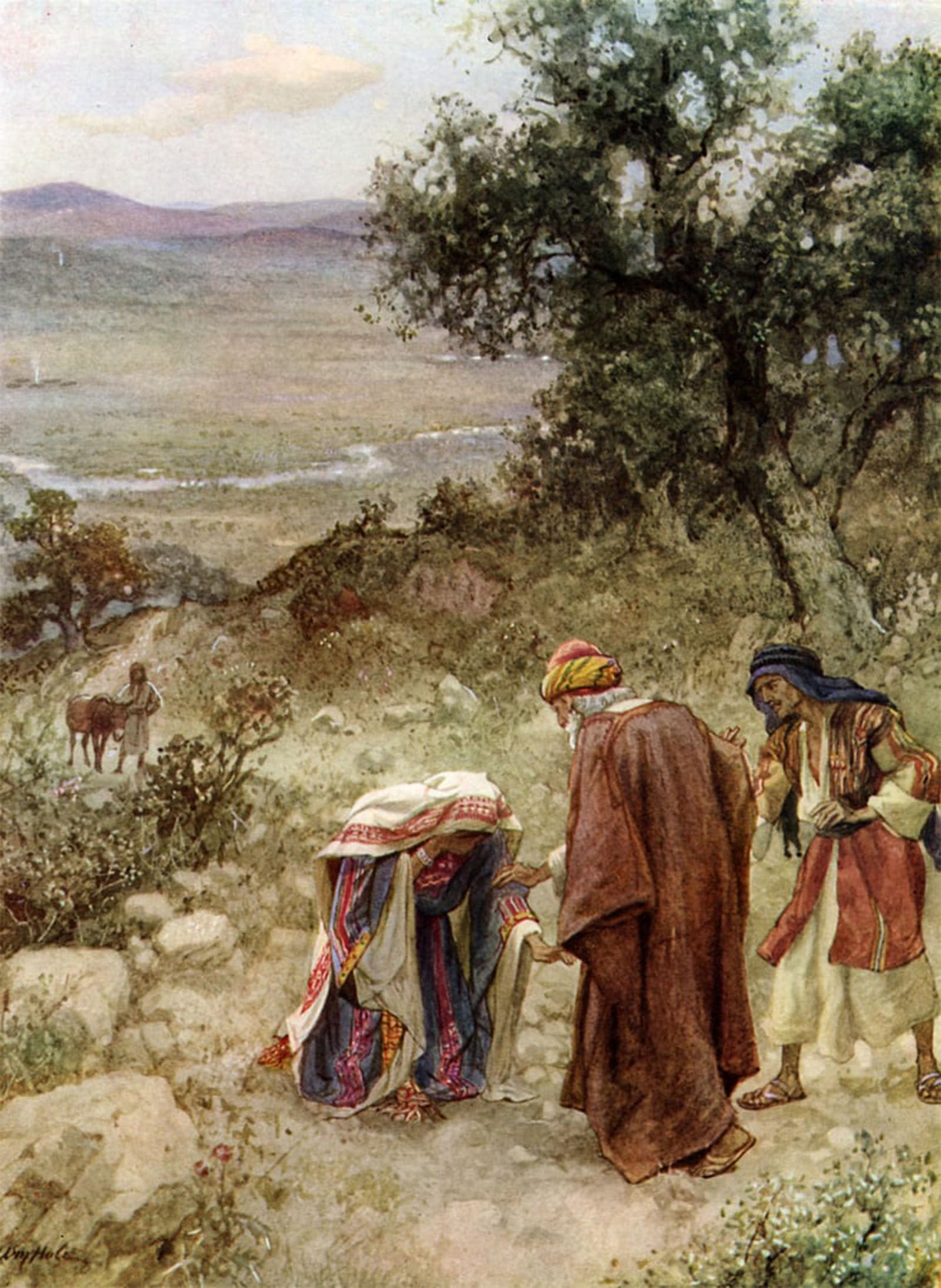 ARTXLXXBN Famous Prints Artwork Pictures Poster Painting Art Elisha and the Shunamite Woman Bible by William Brassey Hole Artwork Landscape Pictures for Home Decor 60x90cm