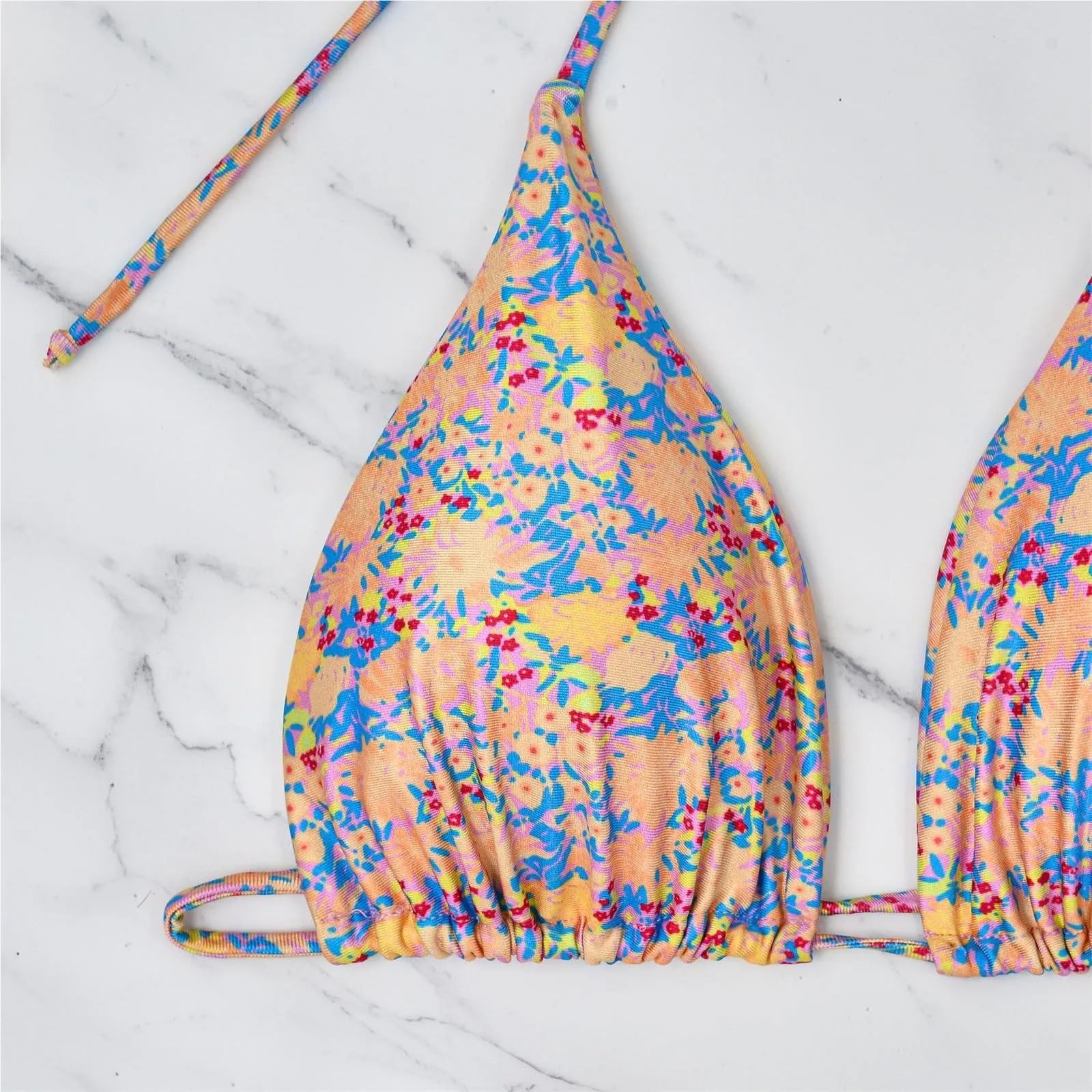 Bikini Set Costume da Bagno Slim Strap Bikini Beach Sexy Costume da Bagno Due Pezzi da Donna con Lacci Laterali per Donna