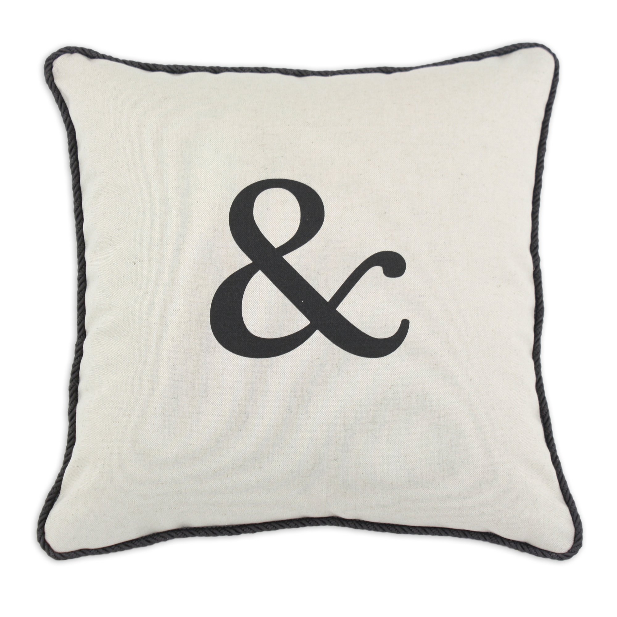 Spice Home Décor Graphics Alphabet Linen and Cotton Blend Throw Pillow, &, 17-Inch