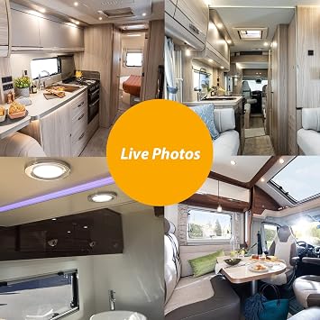 Dream Lighting 12v LED Spot Lights 2W IP44 6 Pack Downlights Chrome Plated for Campervan Motorhome Boat Van Caravan Recessed Mount Lighting Under Cabinet Kitchen 70MM 2.7inch 3000K Warm White [Energy Class E]