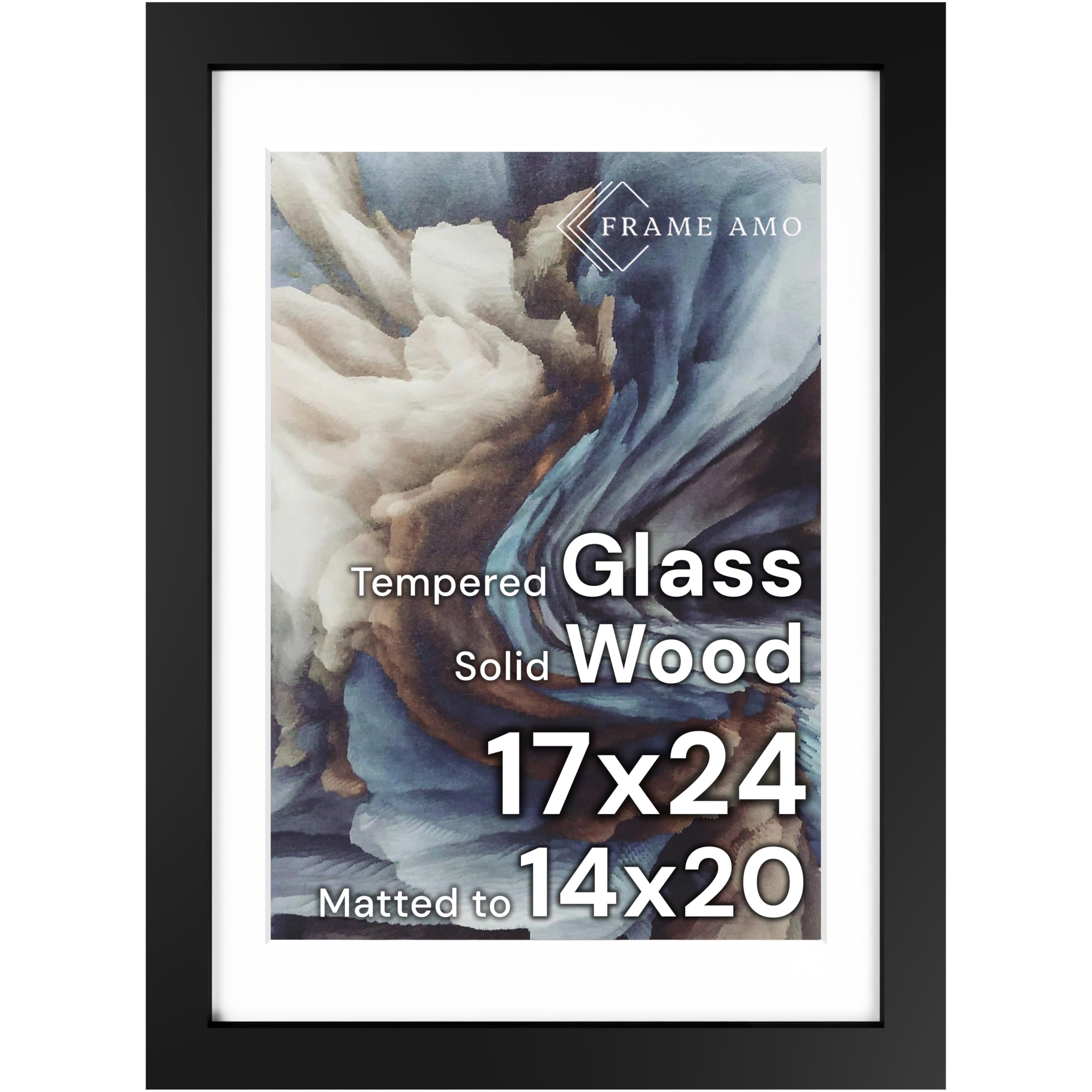 Frame Amo 17x24 Black Solid Wood