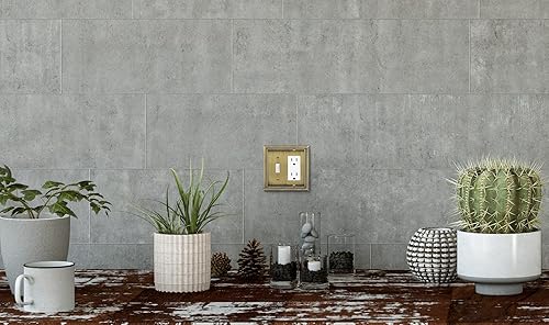 Vista 196 de Henne Bery Sunken Pearls - placa decorativa de pared para interruptor (Palanca simple, 2 unidades, níquel satinado)