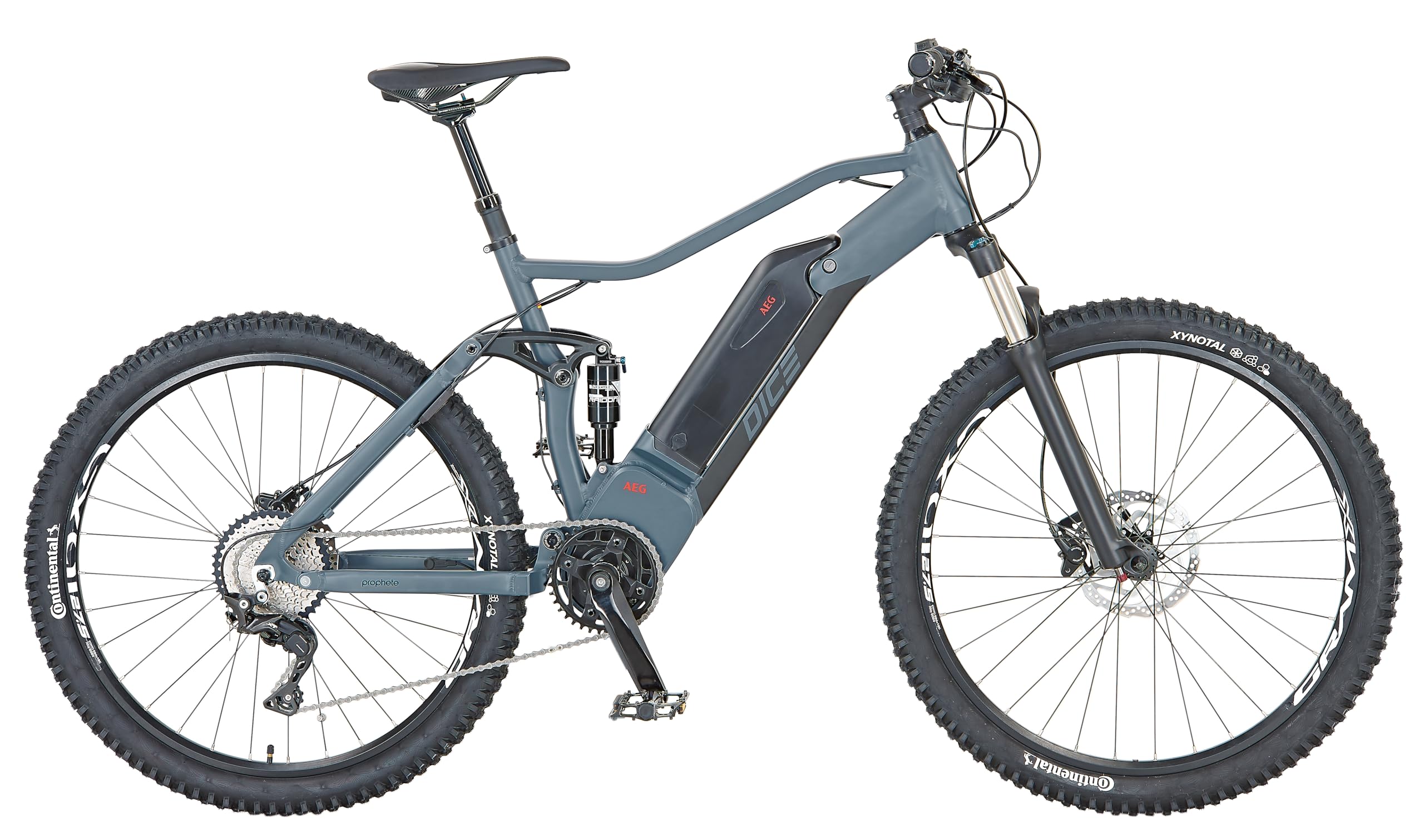 Prophete Dice 4.0 E-MTB E-Bike Fully 27,5 Zoll - 614 Wh - SMI-integrierter Akku - Mittelmotor AEG - 10-Gang Kettenschaltung - HDY. Scheibenbremse