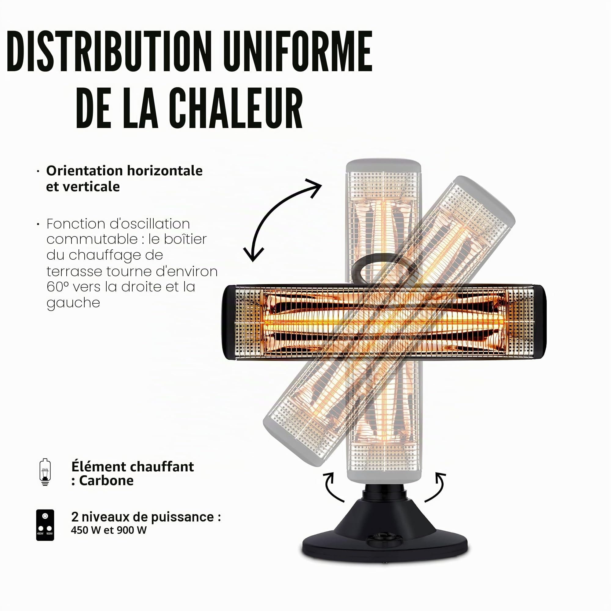 Enders® Florenz, 4923, Radiateur à Infrarouge, électrique, Chauffage Autonome pour l'extérieur et l'intérieur comme la terrasse, Le Jardin d'hiver