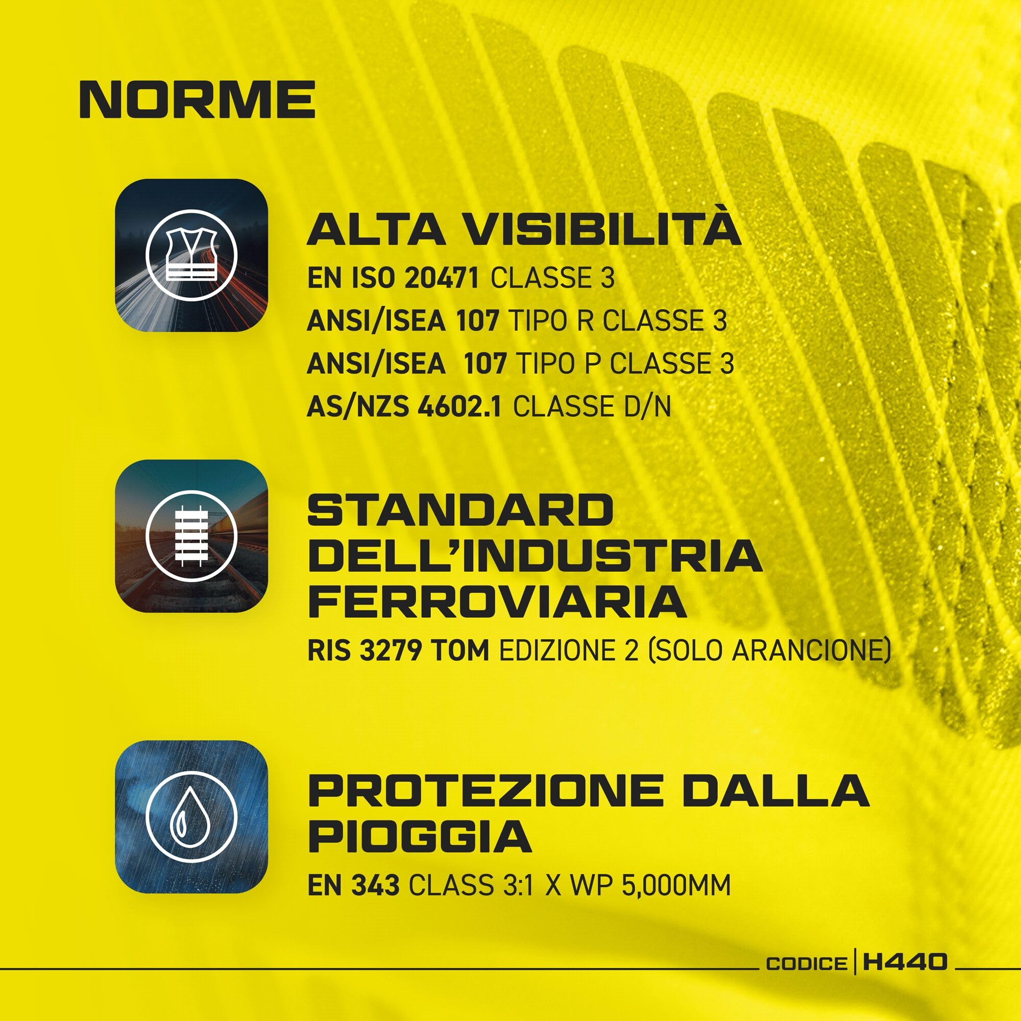 Portwest H440 Giacca da Pioggia Impermeabile Leggera per Uomo Con Cappuccio | Giallo, XL, EN ISO 20471 Classe 3, Polsino Interno Elasticizzato, Due Tasche Inferiori, Banda Riflettente, Cuciture Nastrate