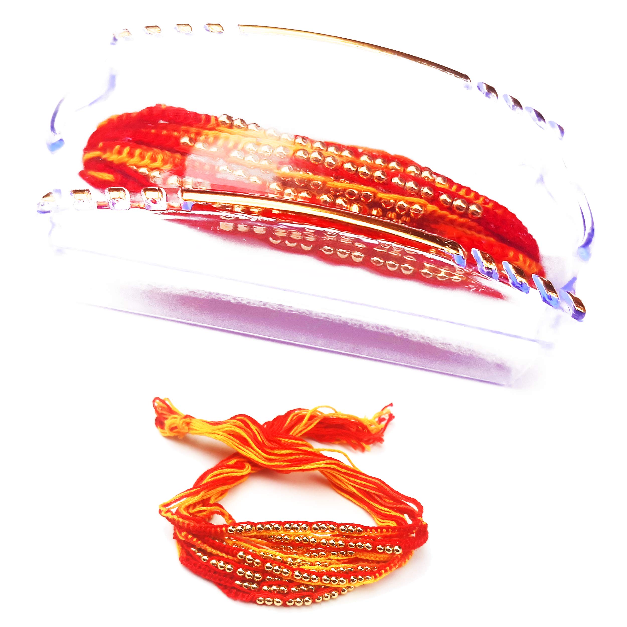 Urvi Creations Set Of 12 Treditional Golden Beads Moli Thread Rakhi Wristband Bracelet Rakhi For Brother Bhaiya Bhai Bhabhi Kids (B08CTH5XLQ) Amazon Price History, Amazon Price Tracker