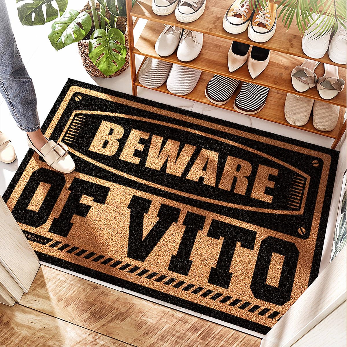 Tapis d'entrée en mousse à mémoire absorbant épais pour porte