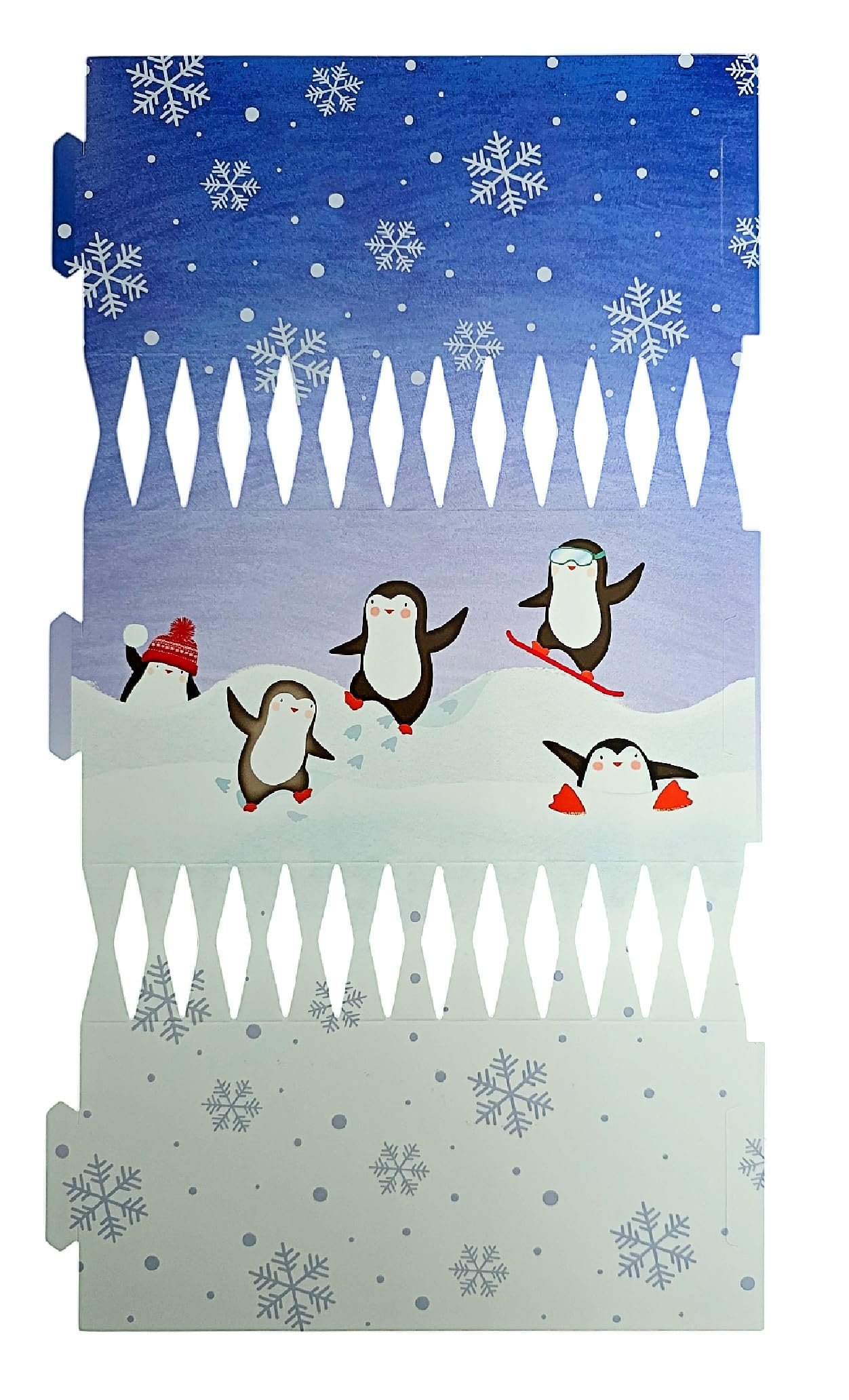 Simply Products Penguins Skiing 6Pc Make And Fill Your Own Christmas Party Cracker Kit - Festive Seasonal Cracker Craft Diy Kit (Penguins Skiing)