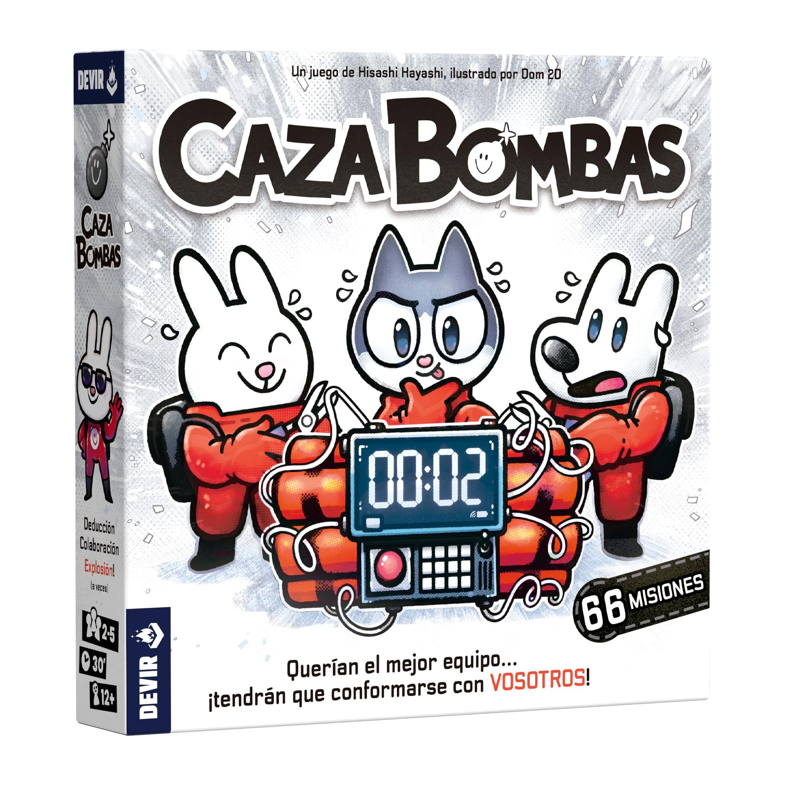 Devir - Polowanie na bomby, gra planszowa, gra kooperacyjna i interaktywna, 2-5 graczy, wiek +12 (BGCAZSP)