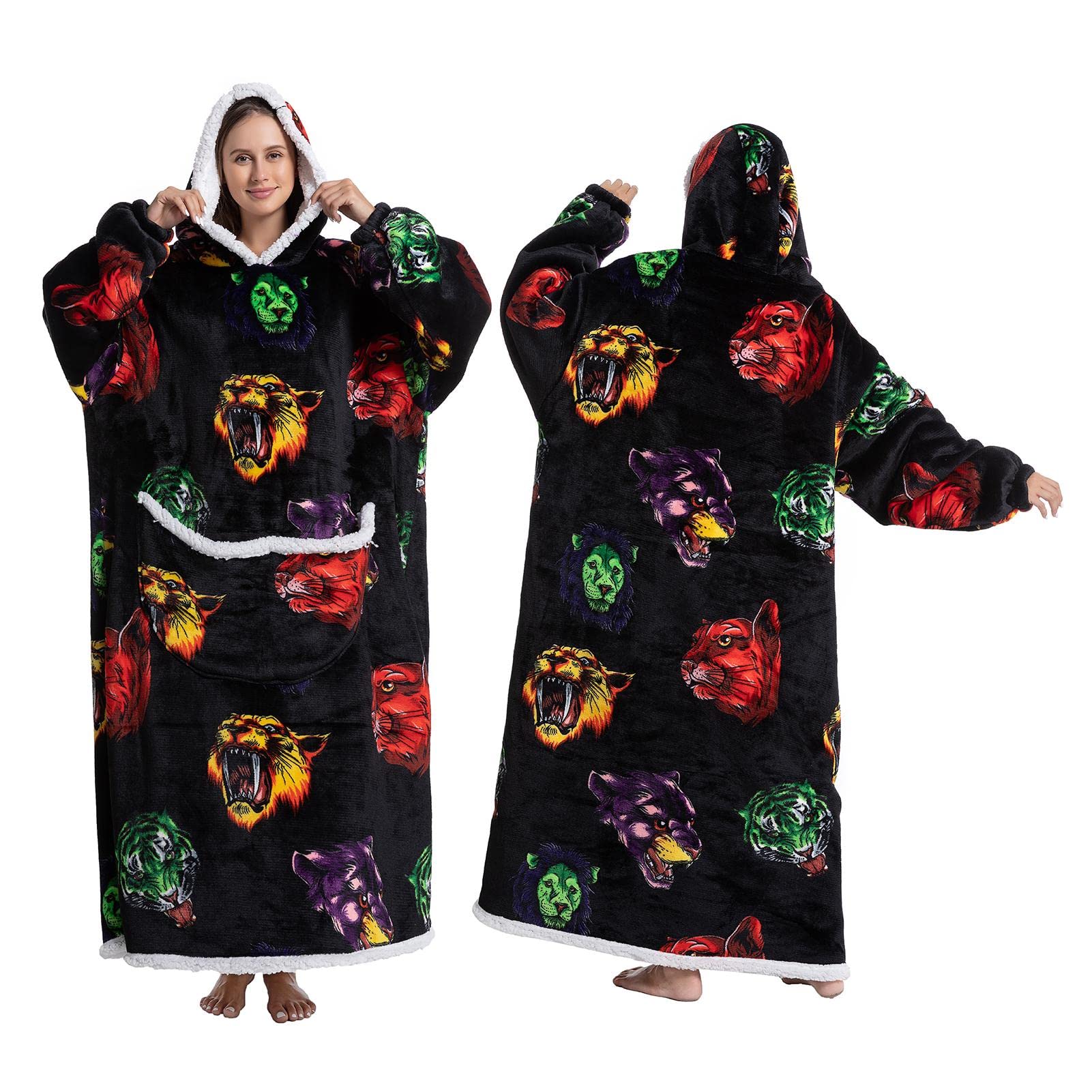 Wearable Blanket | Oversized Blanket Sweatshirt Hoodie | Giant Sweatshirt Hoodie Blanket with Giant Pocket, Size Fits