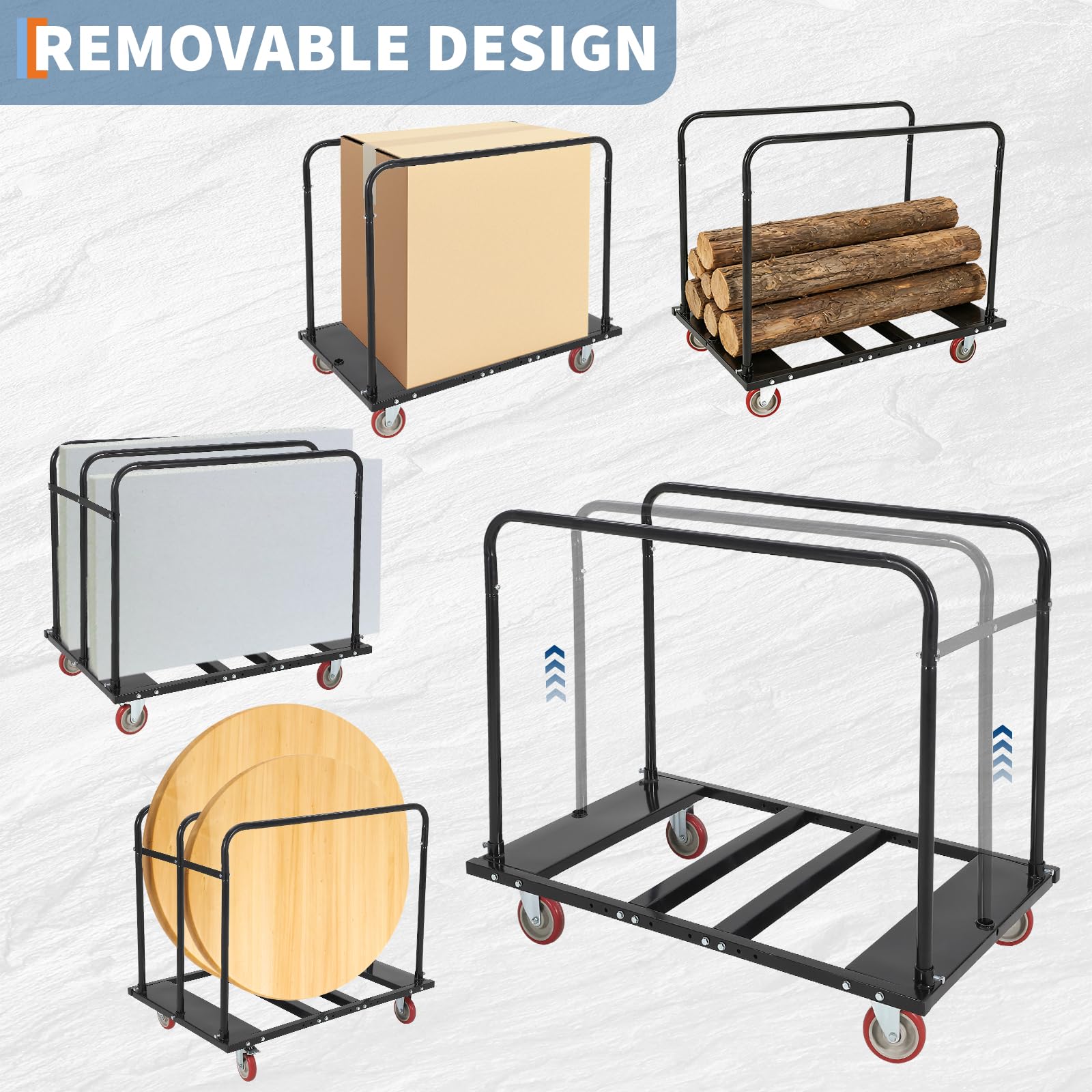 Garvee Chariot Plateau Pliable Industriel – Capacité 816 kg