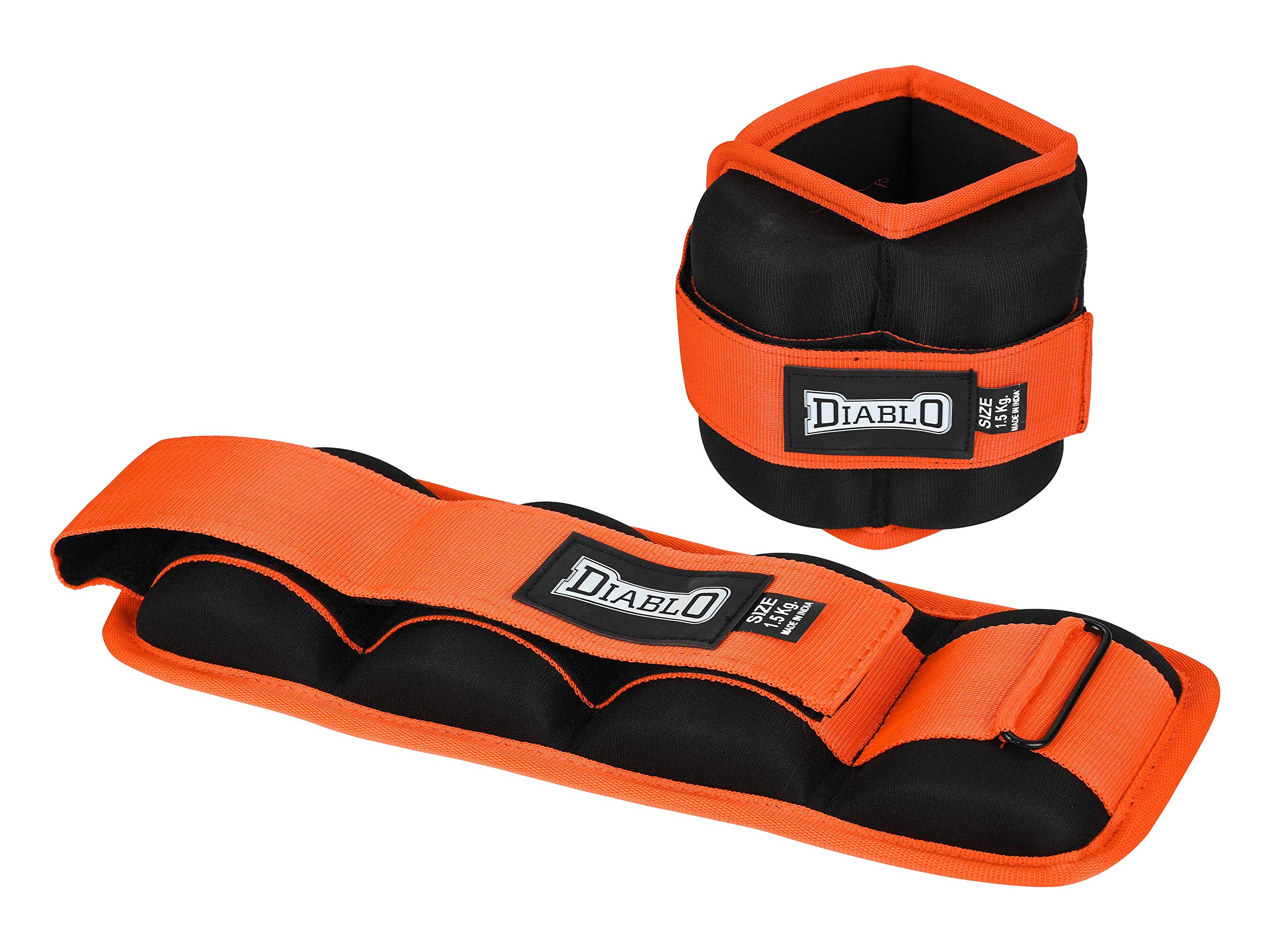 Diablo 3/kg, Orange-Black Wrist/Ankle Weights Pro Quality Adjustable Size Weights on Ankles/Wrist for Walking + Running Or Hands for Strength Training Exercise for Men and Women-picture-34