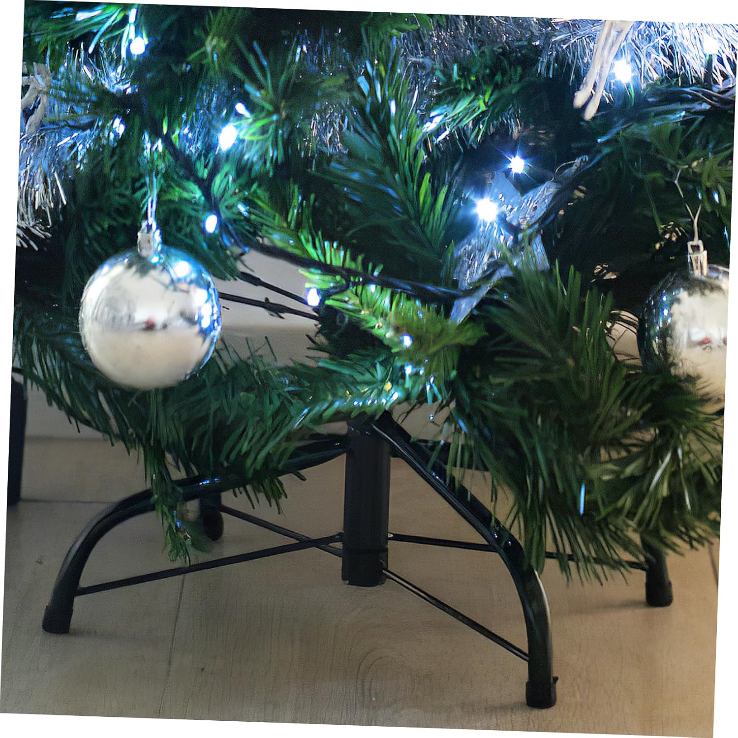VOSAREA Folding Christmas Tree Stand Sturdy Metal Base for Foot Artificial Trees Versatile Holder for Christmas Decorations Blackish Green