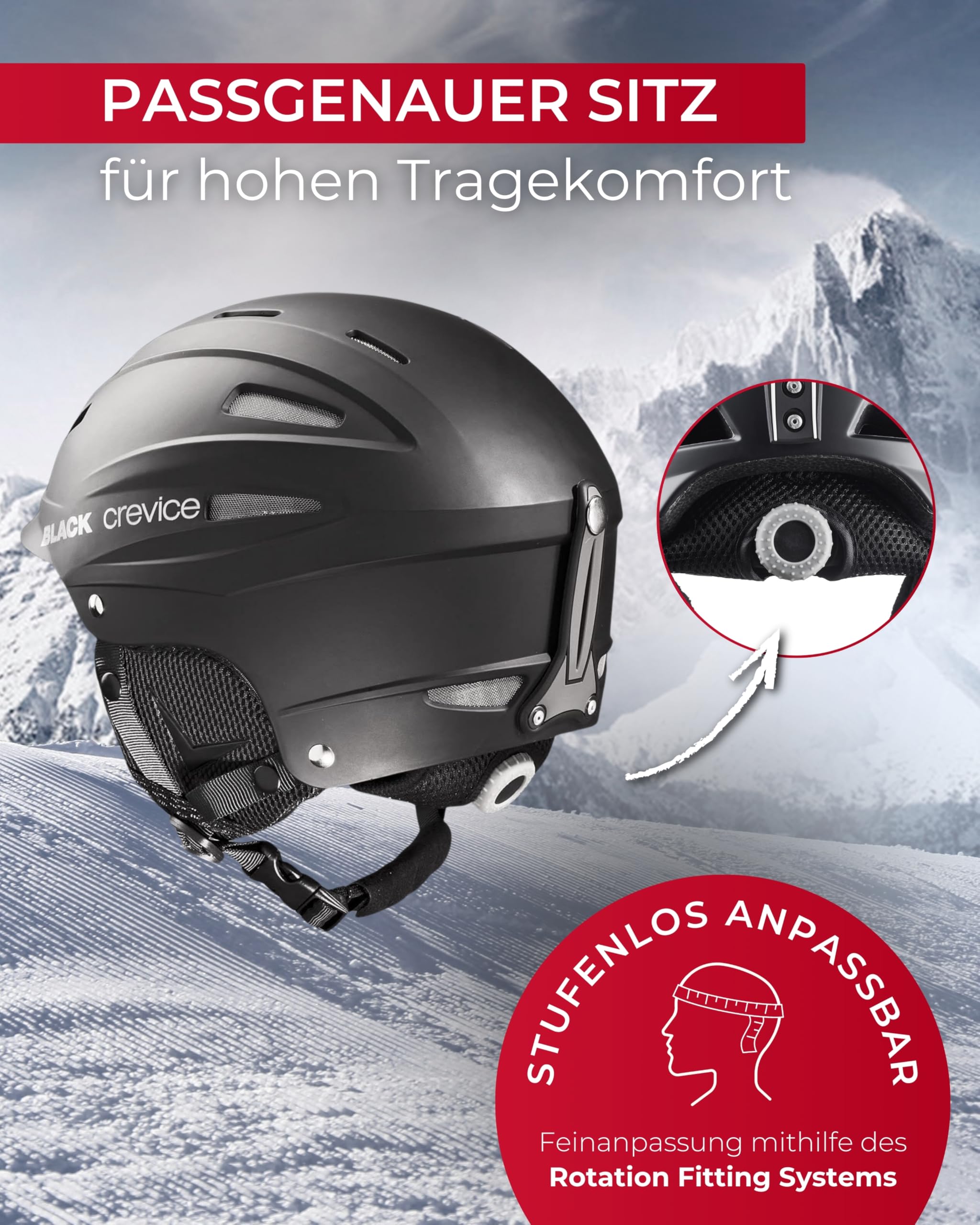 Black Crevice Skihelm Ischgl