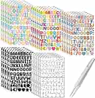 Bunte Buchstaben Aufkleber Set - 416 Stück Vinyl Lettering Für DIY Projekte