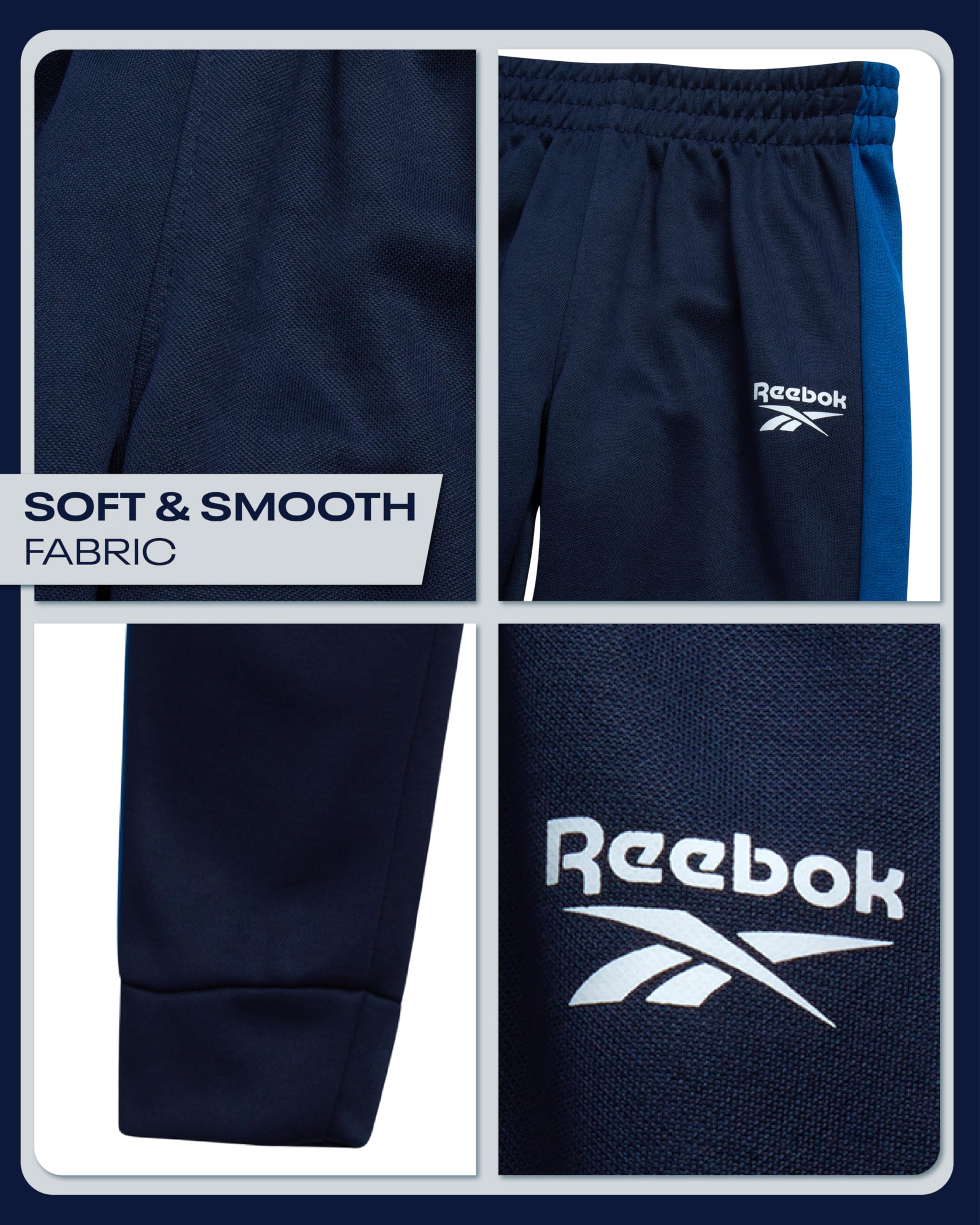 Reebok Set di 3 pantaloni da bambino, con giacca a maniche corte e pantaloni da jogging per neonati e ragazzi