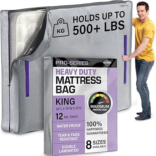 (King) - Bolsa de colchón para mudanza y almacenamiento con cremallera y 8 asas de transporte, impermeable, resistente a los rayos UV, resistente, disponible en Yaxa Costa Rica