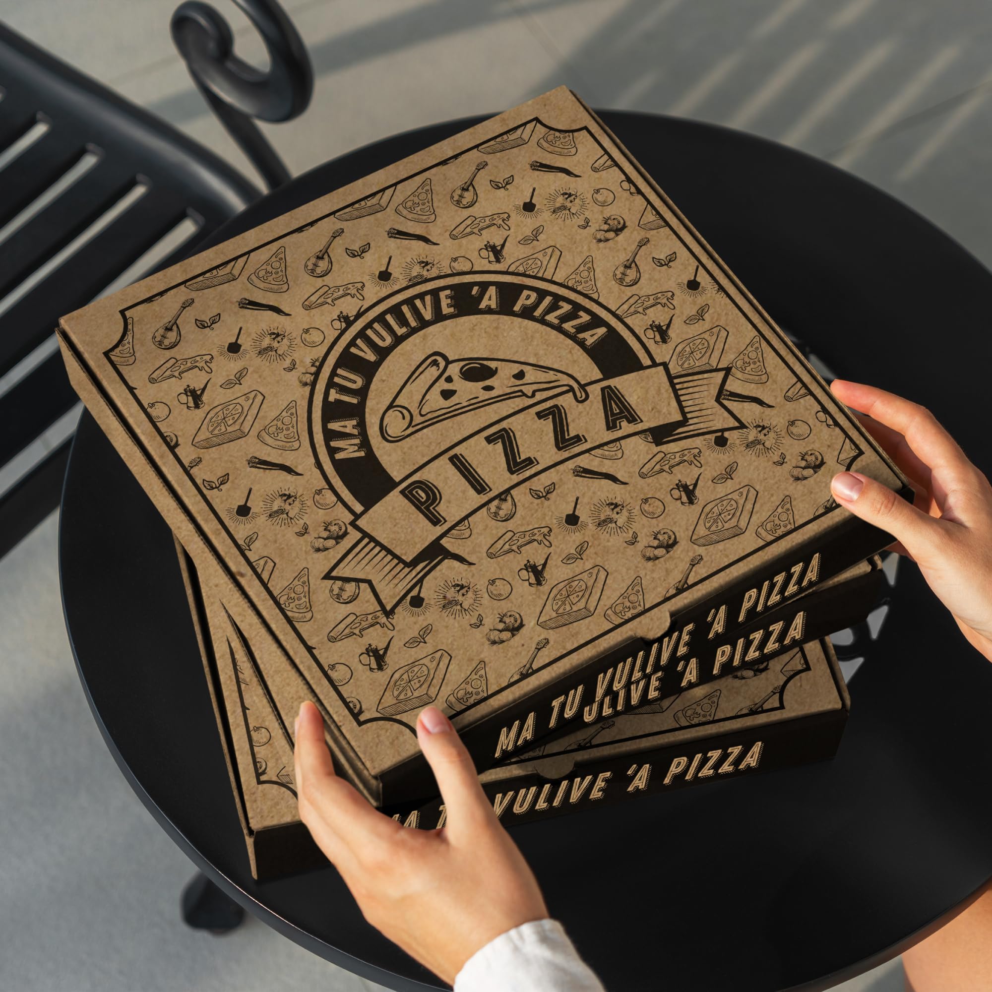 Scatole Pizza 33x33cm h 3,5 Cartone Termico