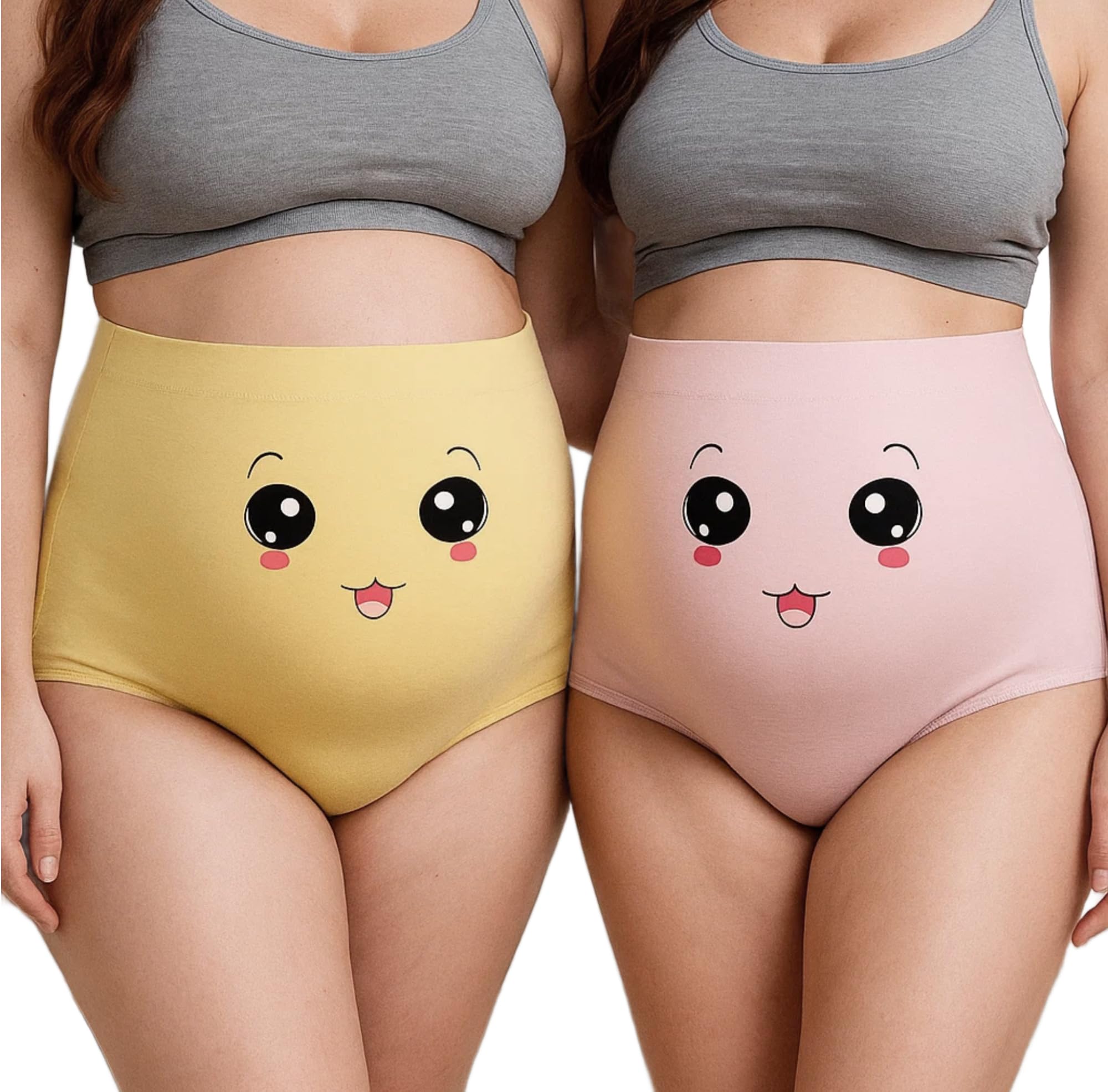 khwaish store Women Cotton Maternity Full Coverage High Waist Cute Print Belly Support Over Bump Panty with Adjustable Waistband-picture-1