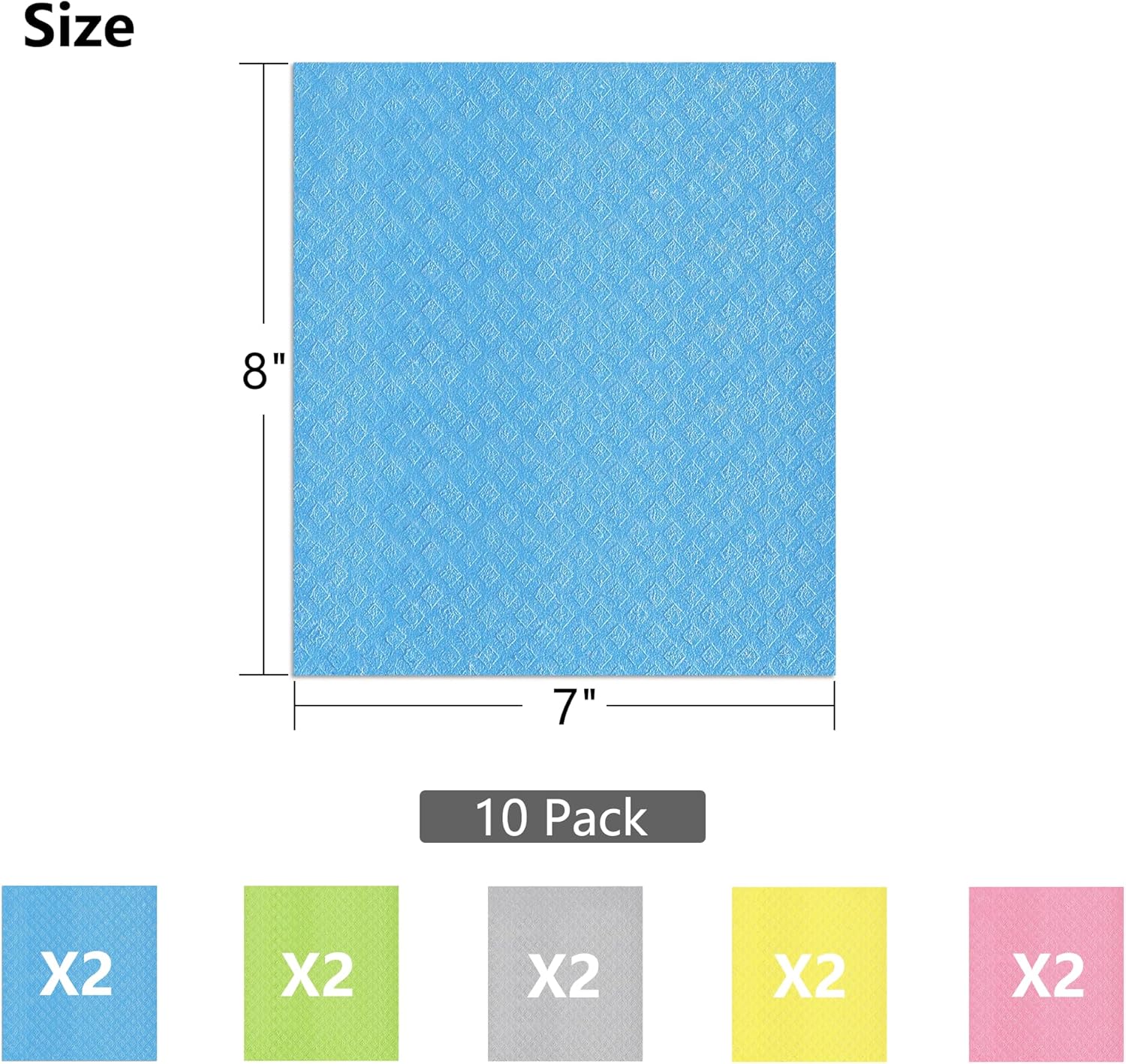 Swedish Dish Cloths 10 Pack - Ultra Absorbent Reusable Cellulose Sponge Cloths | Eco-Friendly Kitchen Towels for Dishes, Countertops & Cleaning | Fast-Drying, Biodegradable (Assorted Colors) - Image 3