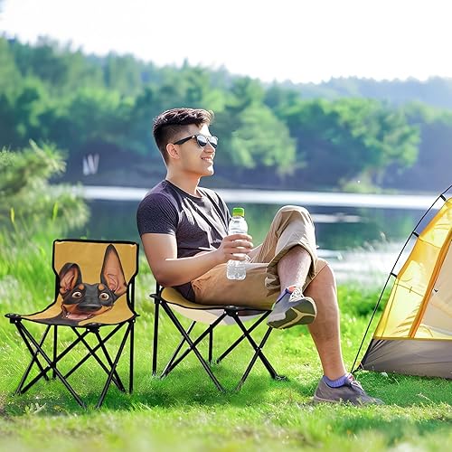 Miniatura 8 de KLL Divertidas sillas de playa plegables Doberman Pinscher de dibujos animados, mochila ligera, bolsa de transporte incluida silla de pesca en hielo