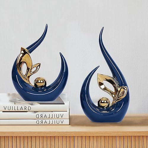 Miniatura 3 de 2 piezas de decoración para el hogar, estatua de cerámica abstracta, centros de mesa de mediados de siglo, decoración moderna para mesas, decoración