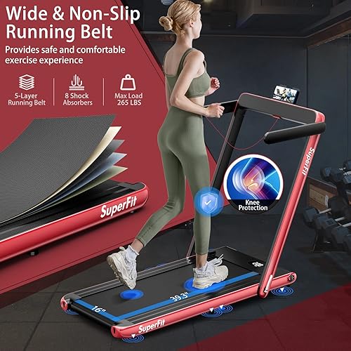 Miniatura 3 de Goplus Cinta de correr 2 en 1 para debajo del escritorio, 2.5 HP Superfit plegable para oficina en casa con aplicación inteligente, control remoto,
