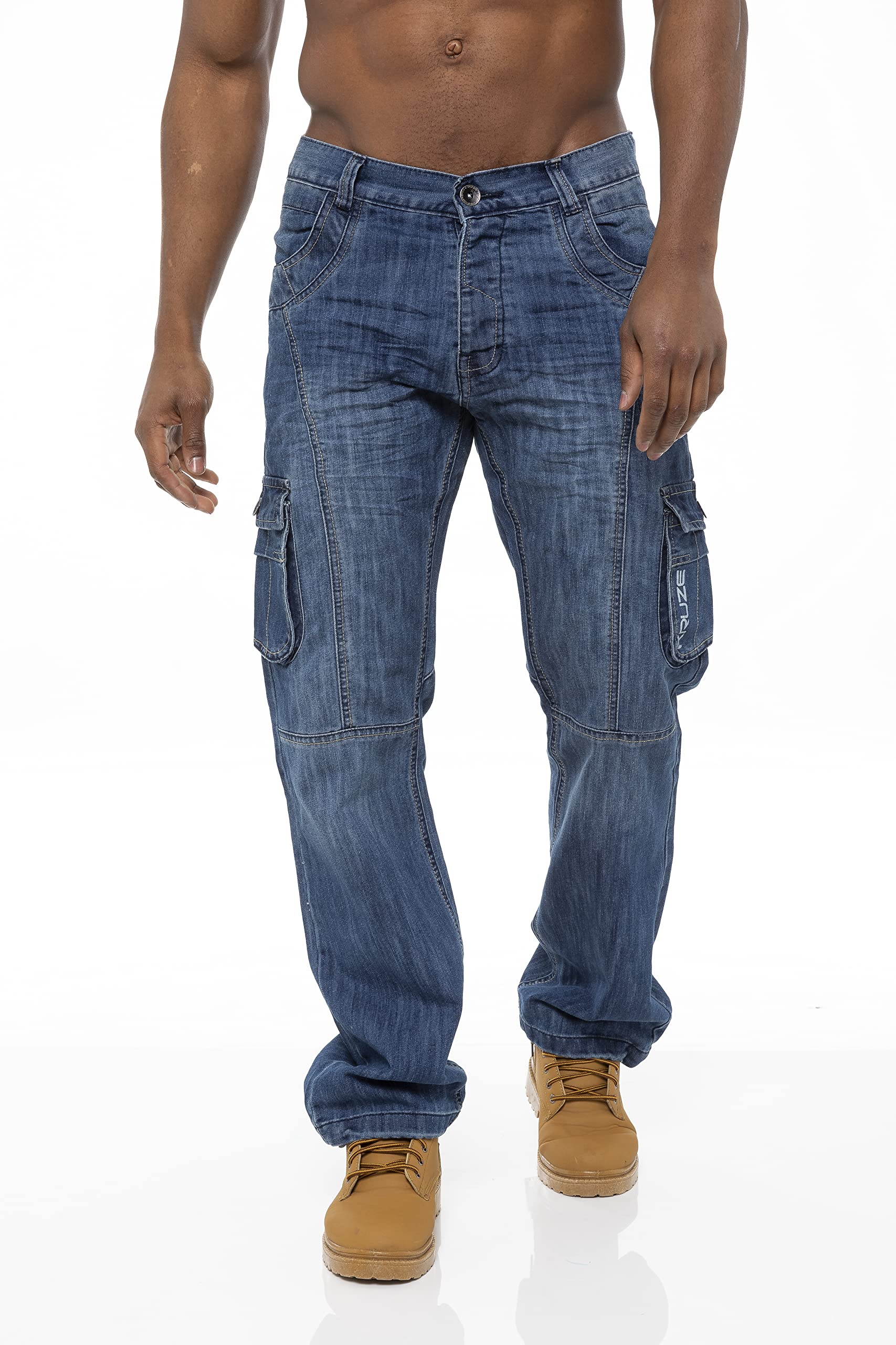 BRAND KRUZE KZ103 Pantalon cargo en denim pour homme Toutes tailles