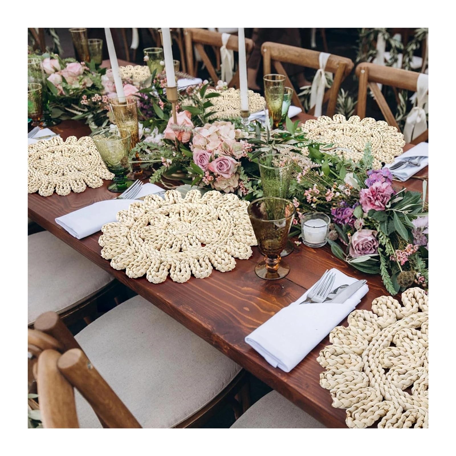 12 à 4 Sets de Table tissés individuels(12 Pieces)