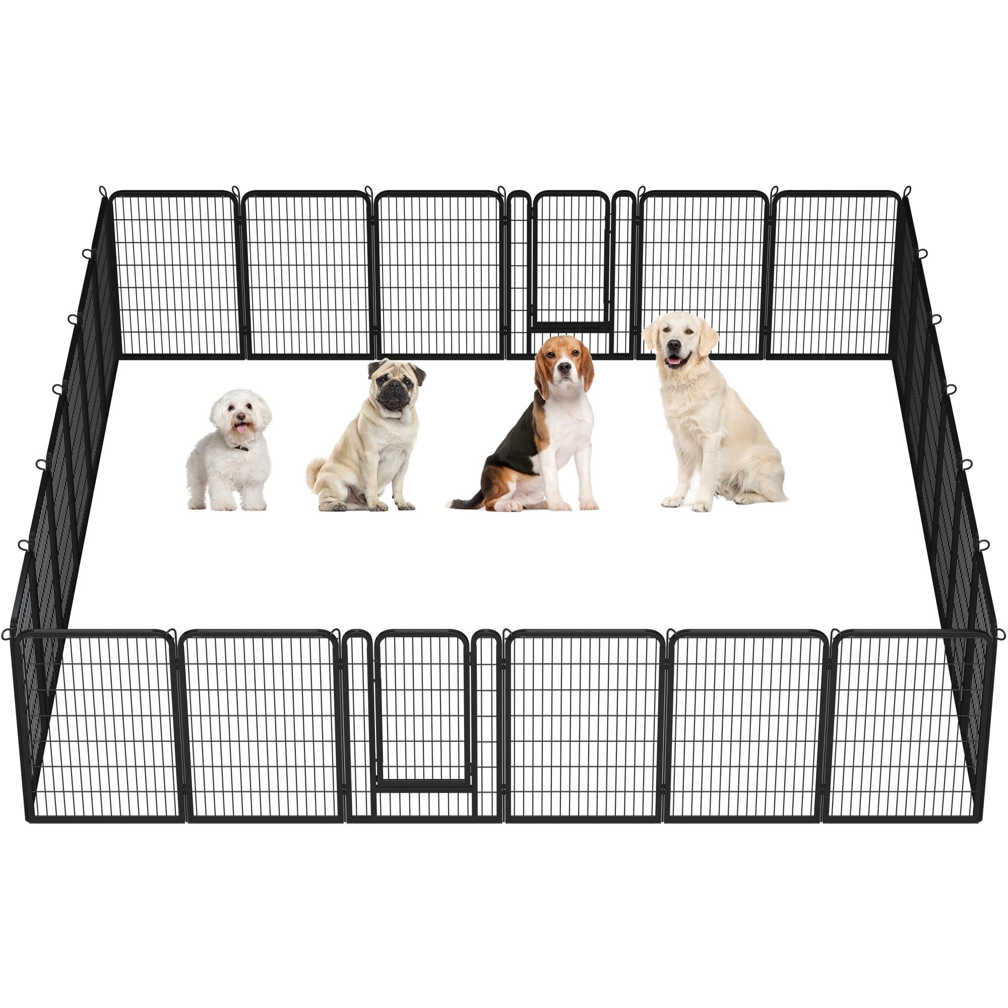 Topeakmart Dog Playpen Outdoor Puppy Exercise Pen Indoor Portable Pet Fence for Yard/RV Camping, 40 Inch 24 Panels
