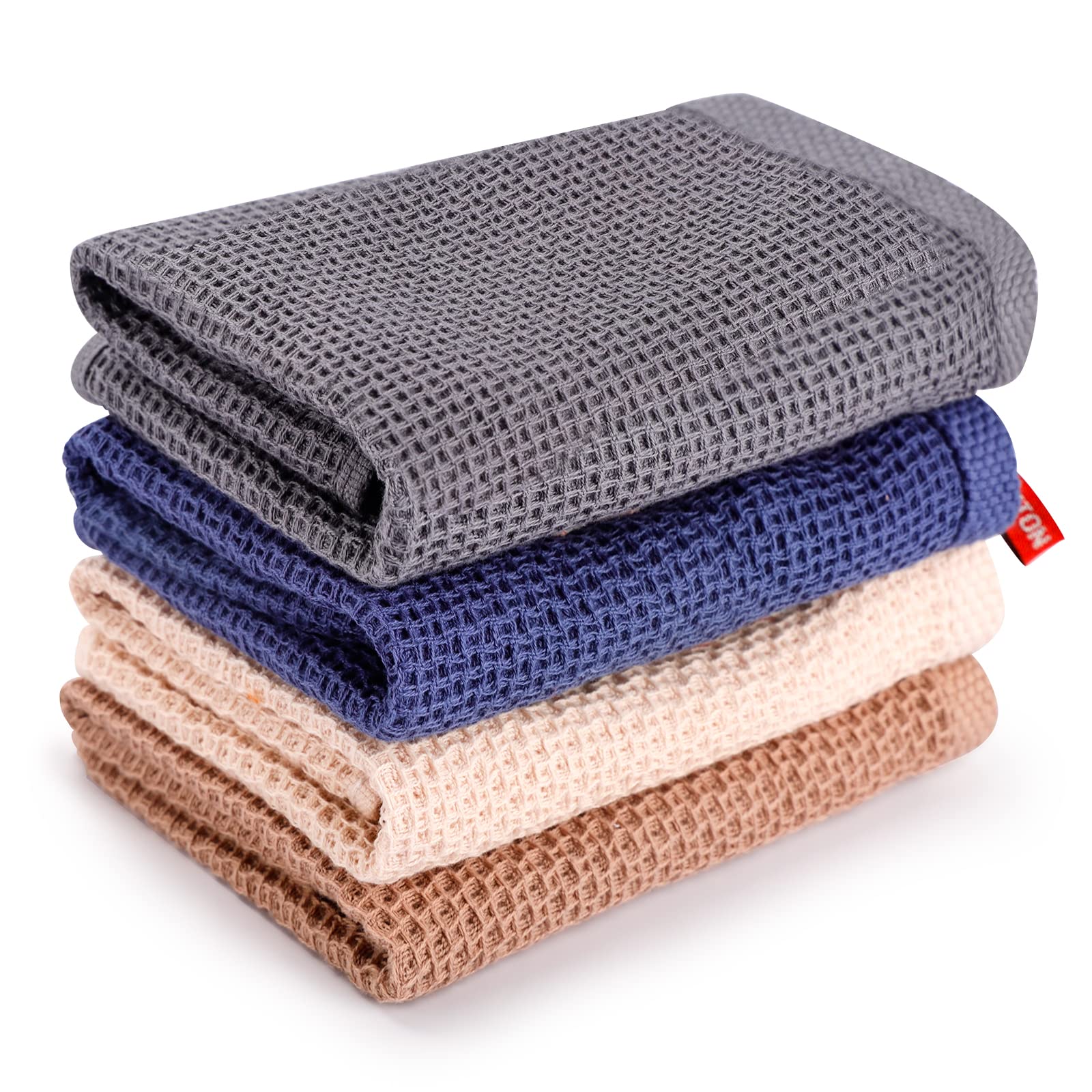Lirex Kitchen Discloth Set (6 Pack), 28 x 28cm Soft Dish Cloths Quick Absorbent Waffle Fabric Quick Drying Dish Towels 100% Cotton Dish Rag Kitchen Towel for Washing Dishes, Machine Washable, Pink