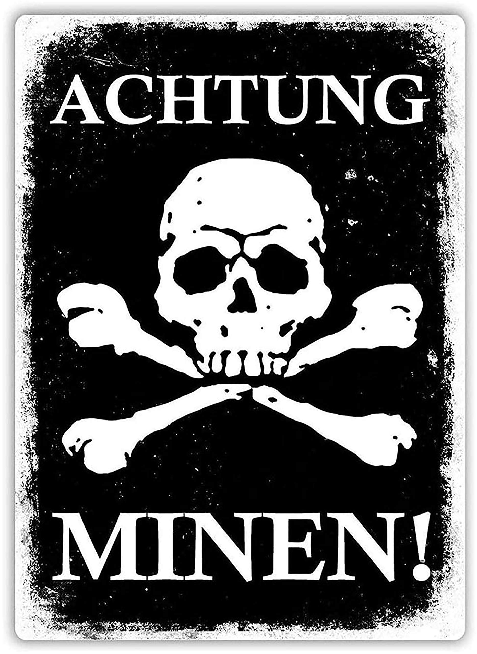 Achtung Minen 20X30 CM Vintage Look Tin Decoration Painting Sign for Home Kitchen Bathroom Farm Garden Garage Inspirational Quotes Wall Decor