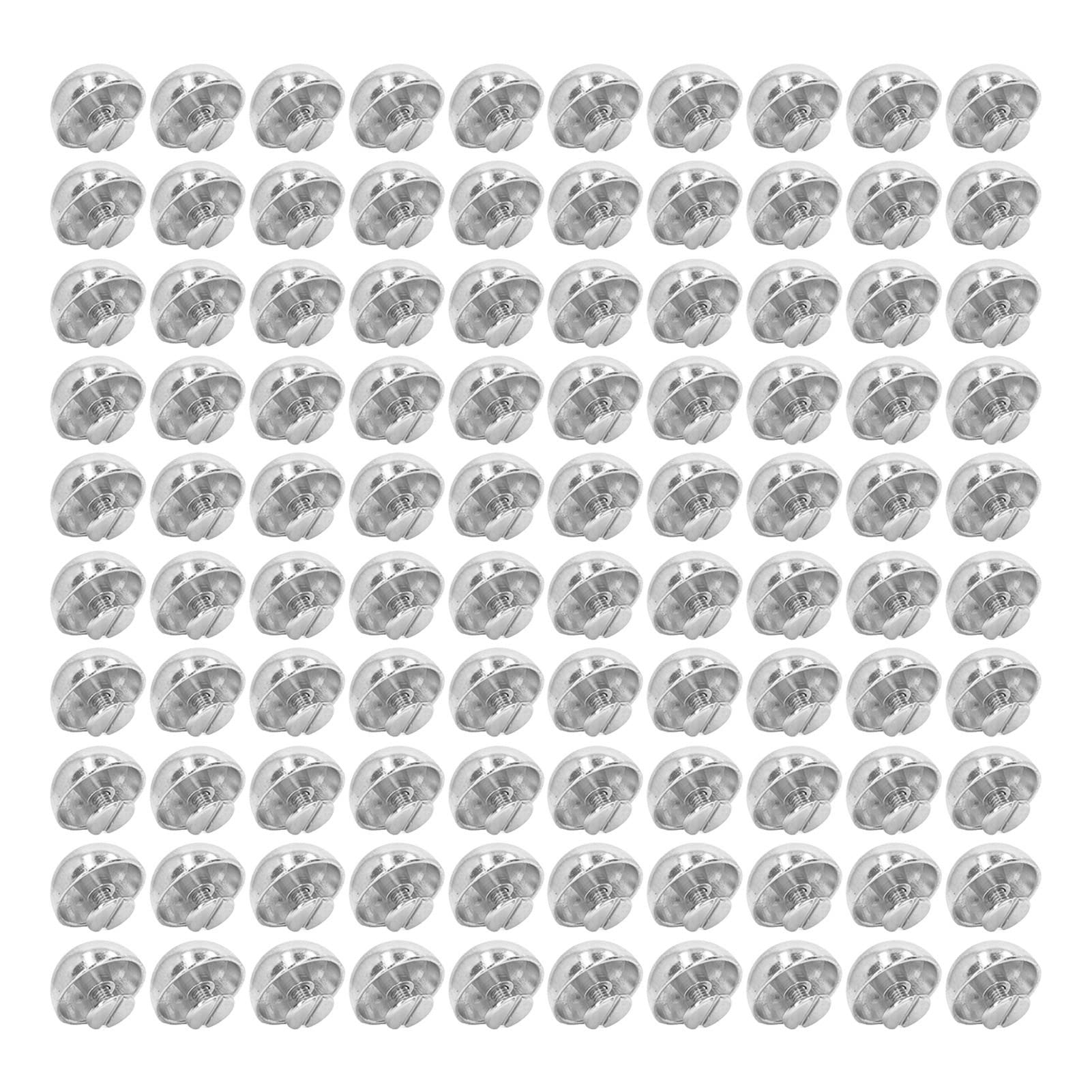 100 Stücke Rundkopfnieten, 15 MM Doppelkappennieten Aus Galvanisiertem Legierungsmaterial, Geeignet Zum Heimwerken, Dekorieren Von Punk Kleidung, Schuhen, Taschen, Haustierhalsbändern(Silber)