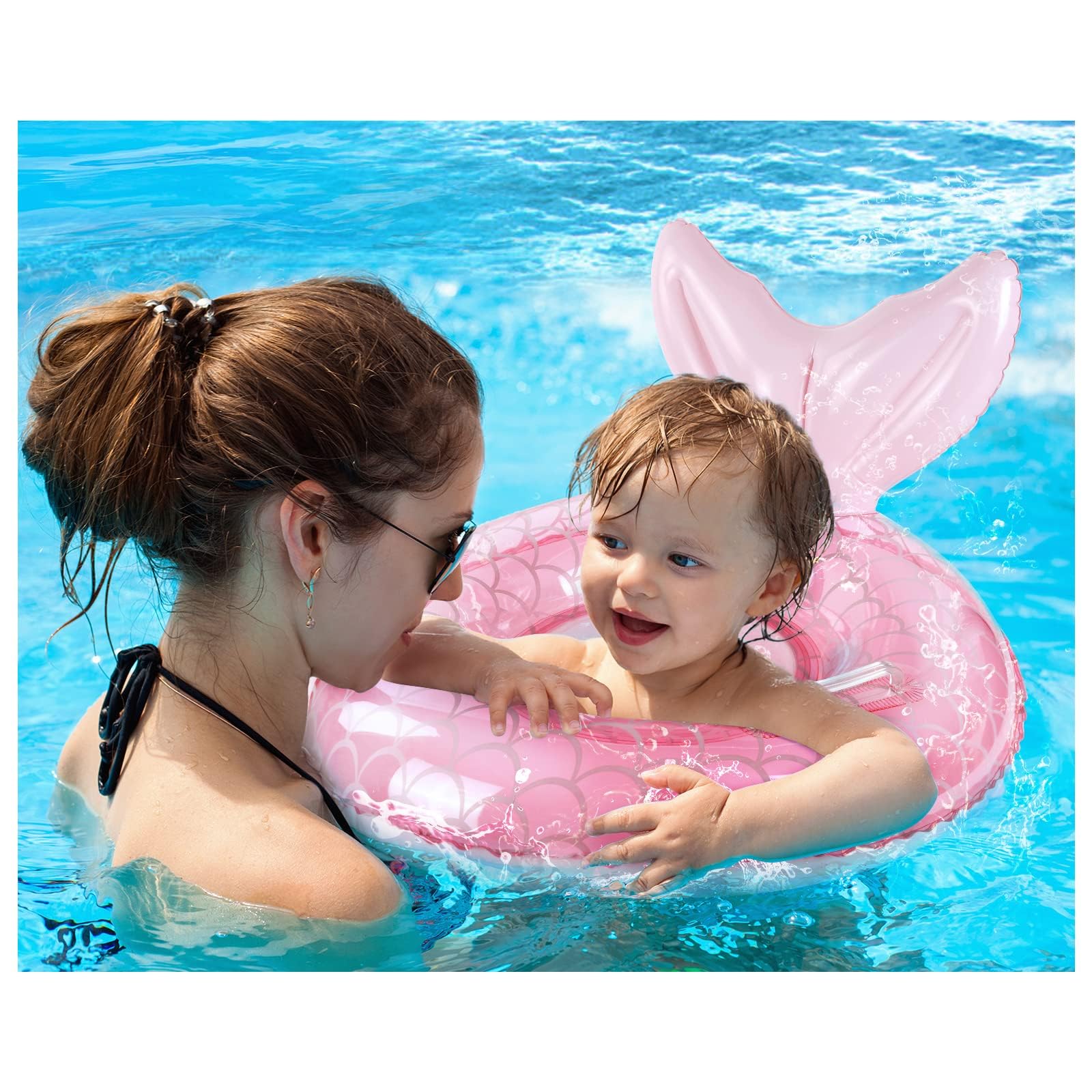 Flintronic Salvagente Gonfiabile per Bambini, Anello di Nuoto per Bambini, Anello di Nuoto Gonfiabile con Seggiolino per Bambino (6-36 Mesi)