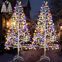 Árvore de bétula iluminada com 216 LEDs, galhos, luzes brancas quentes, decoração para ambientes internos e externos, dia de Ação de Graças, Natal, festa, casamento, festival, decoração de casa
