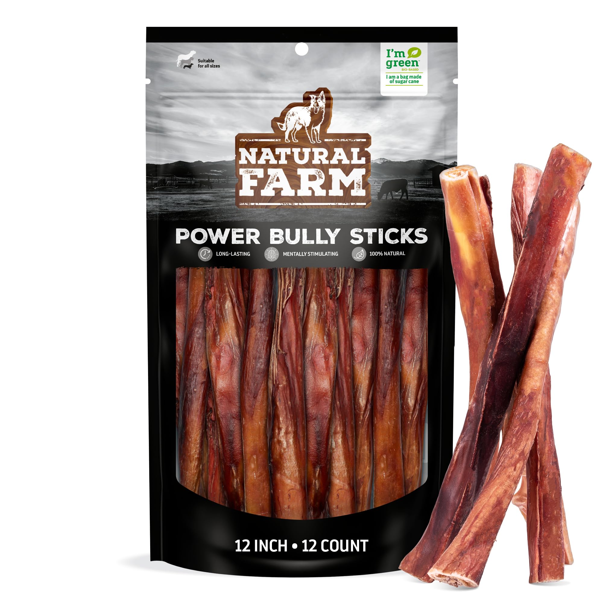 Natural Farm Power Bully Sticks Dog Chews