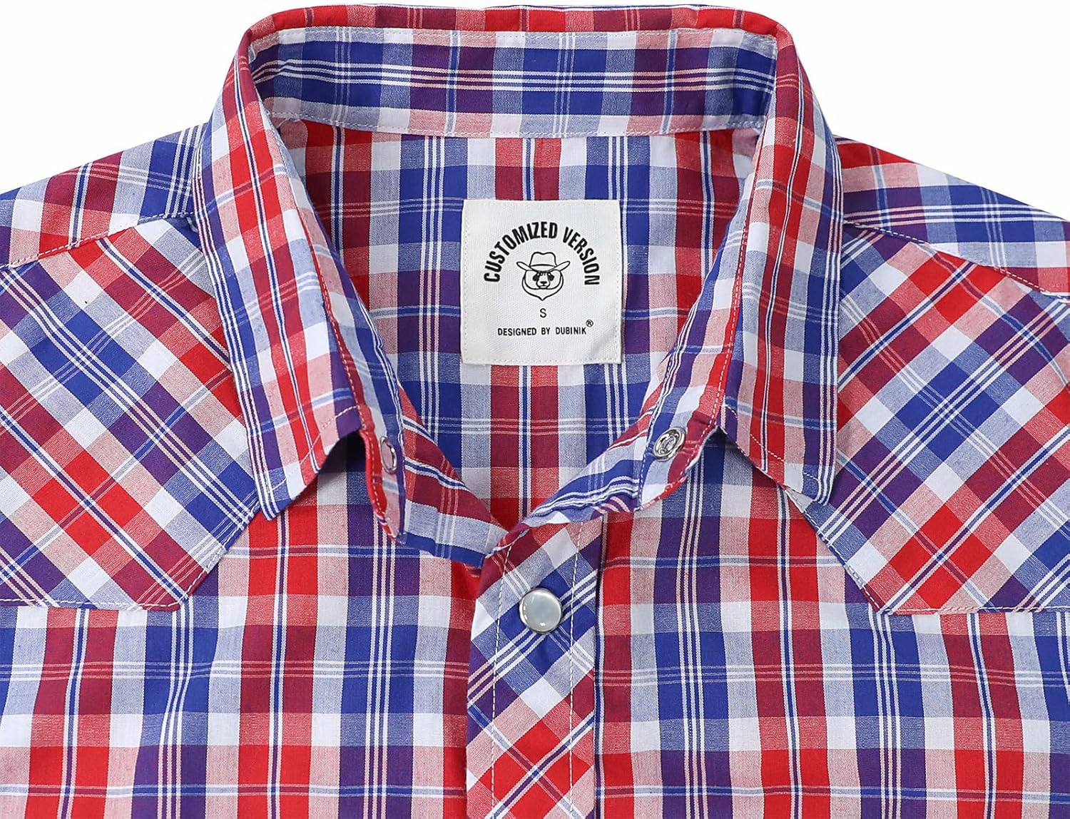 Dubinik Pearl Snap Shirts for Men - Long Sleeve Western Vintage Plaid Shirts - Image 3