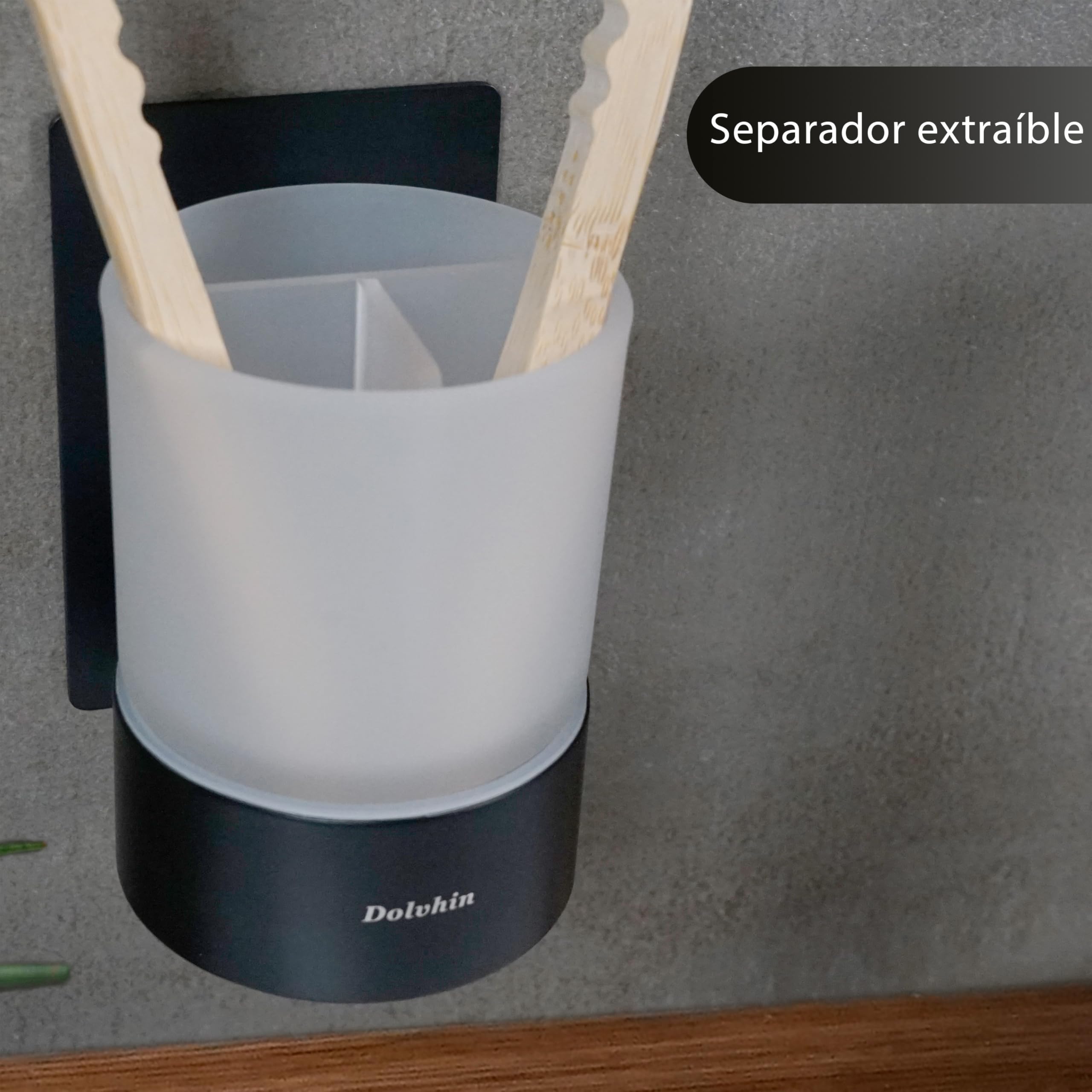 Set Dispensador Jabón & Portacepillos de Dientes | Vidrio Esmerilado y Acero Inoxidable | Soporte Vaso Cepillos sin Taladro | Dosificador de Pared Adhesivo | Juego de Baño | Negro Mate