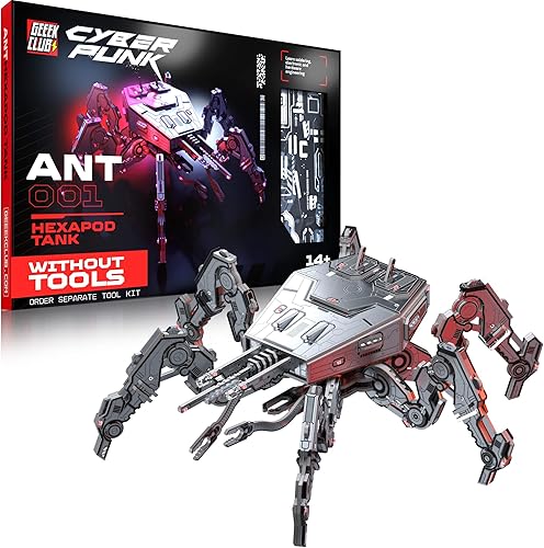 Geeek Club Kit de construcción de robot - Tanque hexagonal ANT001 - Kit de robot STEM para niños - Juguetes educativos de ciencia - Juego de